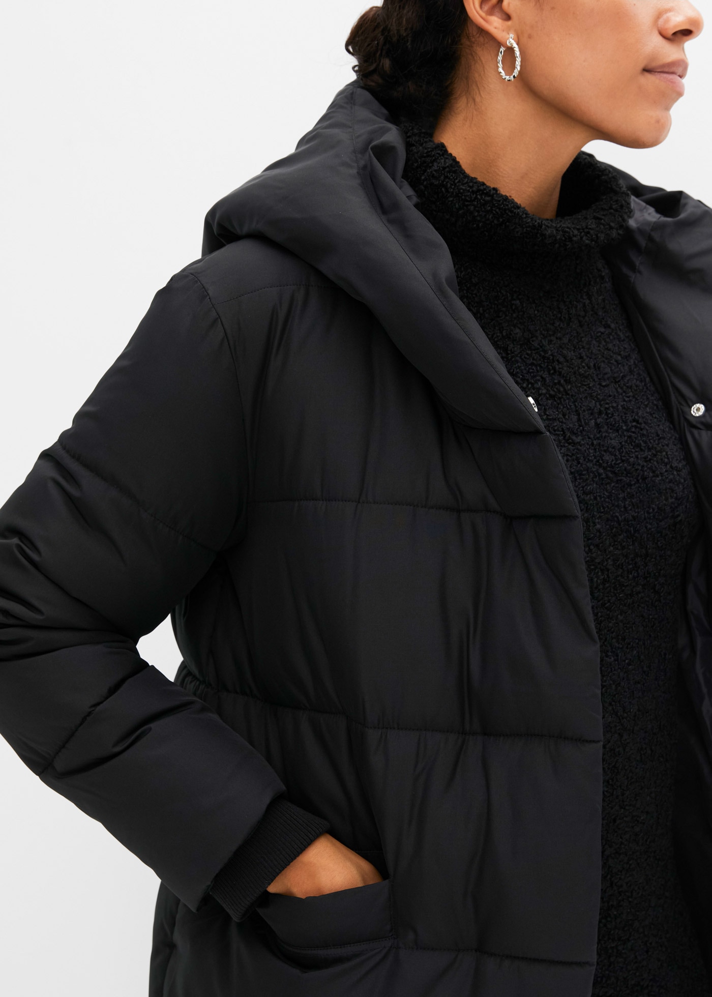 bonprix Steppmantel mit dicker Wattierung, mit Kapuze, Oversize-Passform