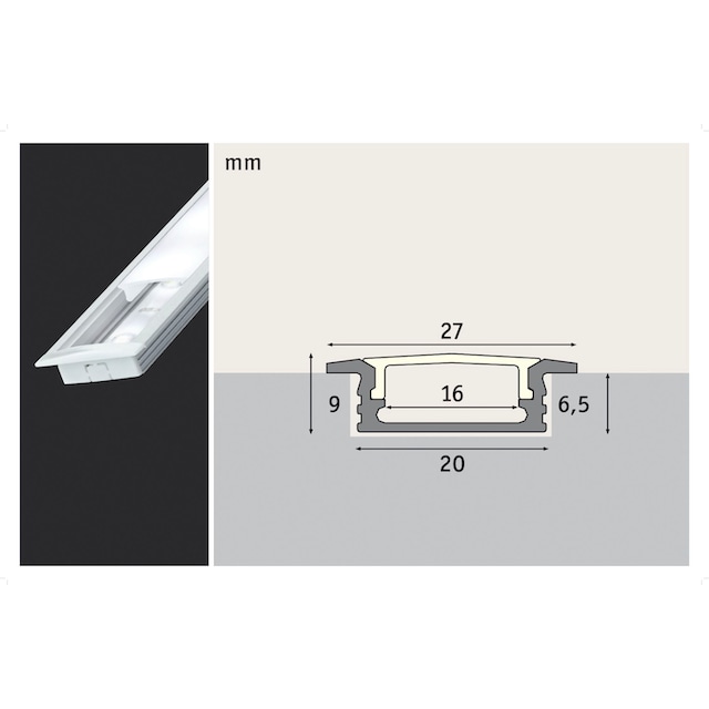 Paulmann LED-Streifen »Floor Profil mit Diffusor 100cm Alu eloxiert,  Satin,Alu/Kunststoff Alu« bestellen | BAUR