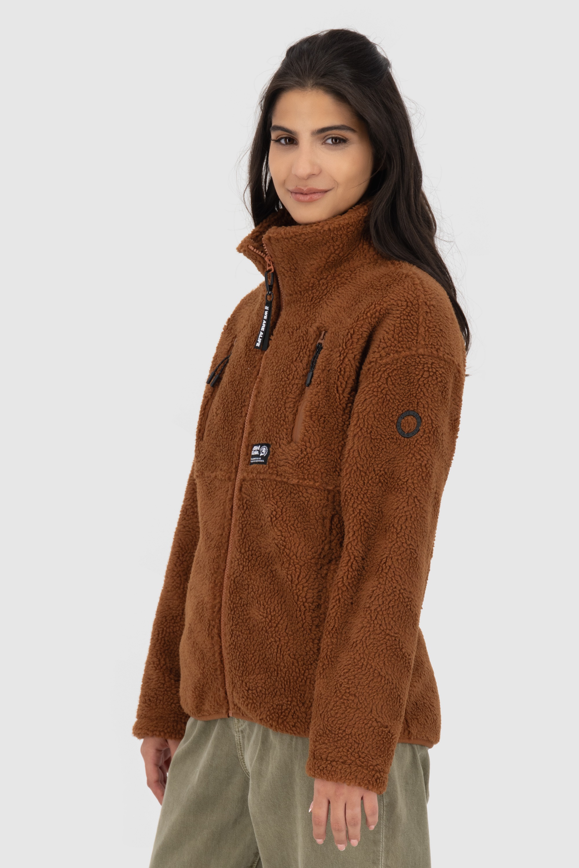 Alife & Kickin Sweatjacke »Damen KaluaAK G«, Warme Teddyplüschjacke mit kuscheligem Fleece-Innenfutter