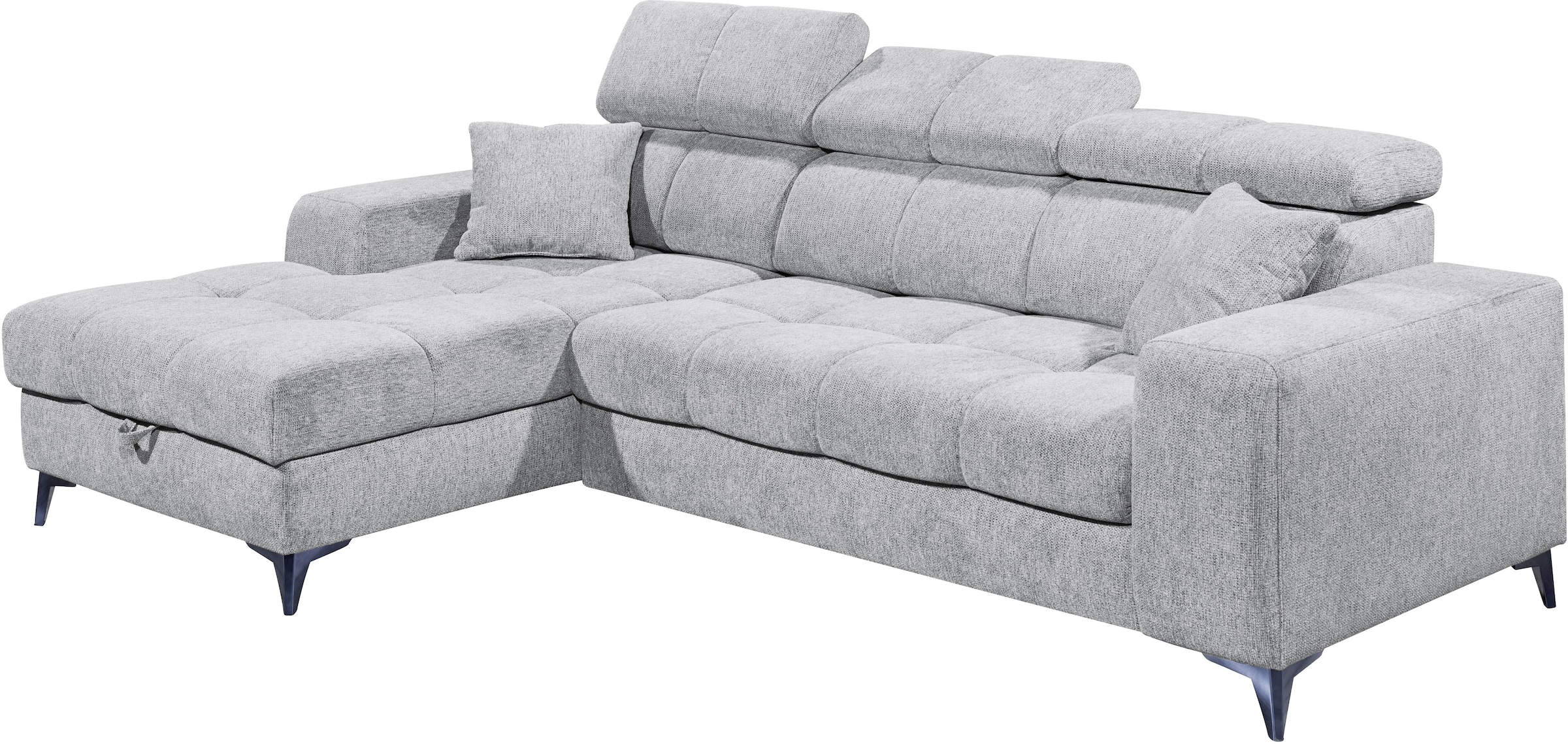 ED EXCITING DESIGN Ecksofa »Sydney L-Form«, (2 St.), frei im Raum stellbar, mit Bettkasten, inkl. Kopfteilverstellung