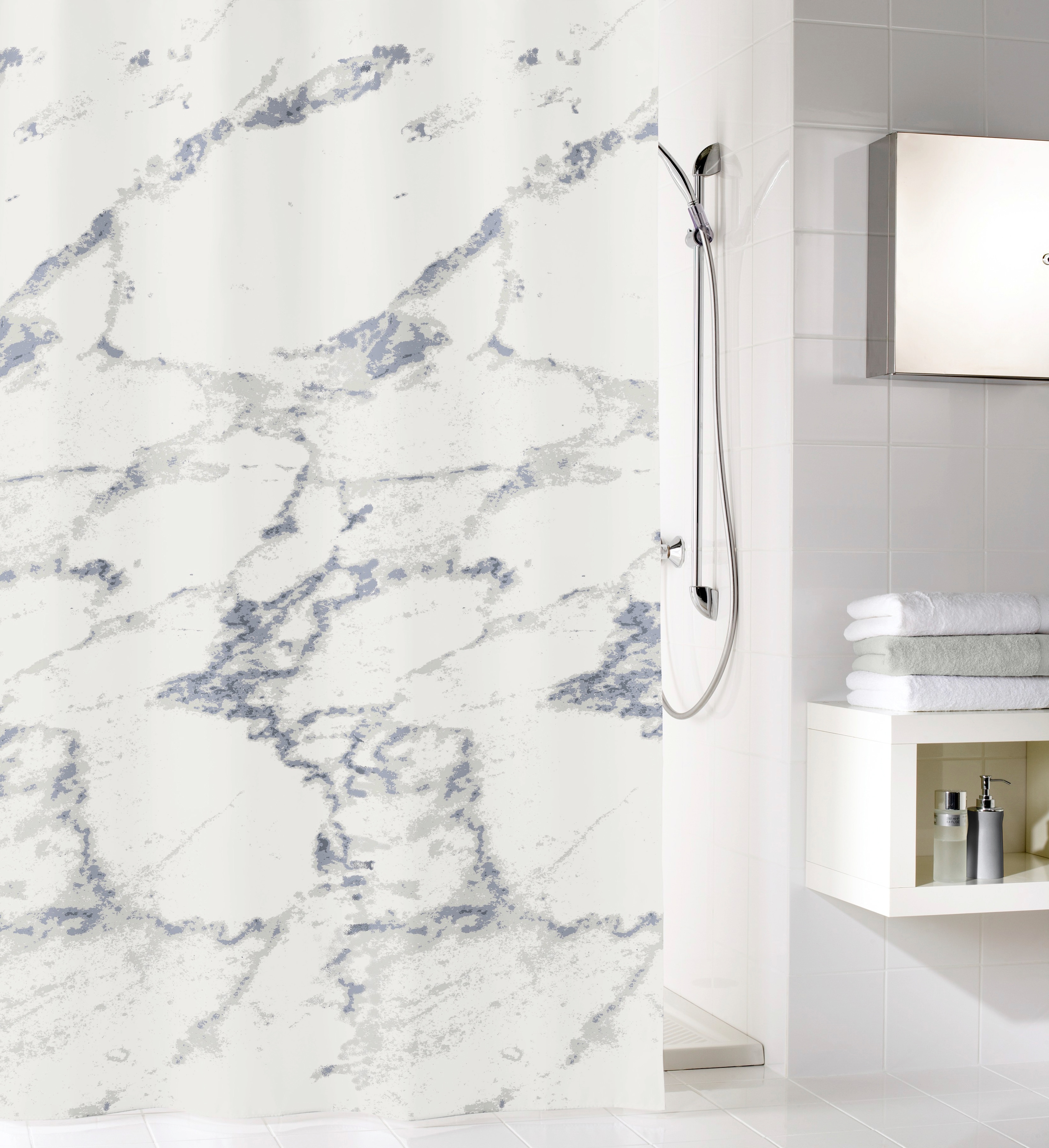 Kleine Wolke Duschvorhang "Marble" Breite 120 cm 1 Stk. tlg. mit Beschwerungsband