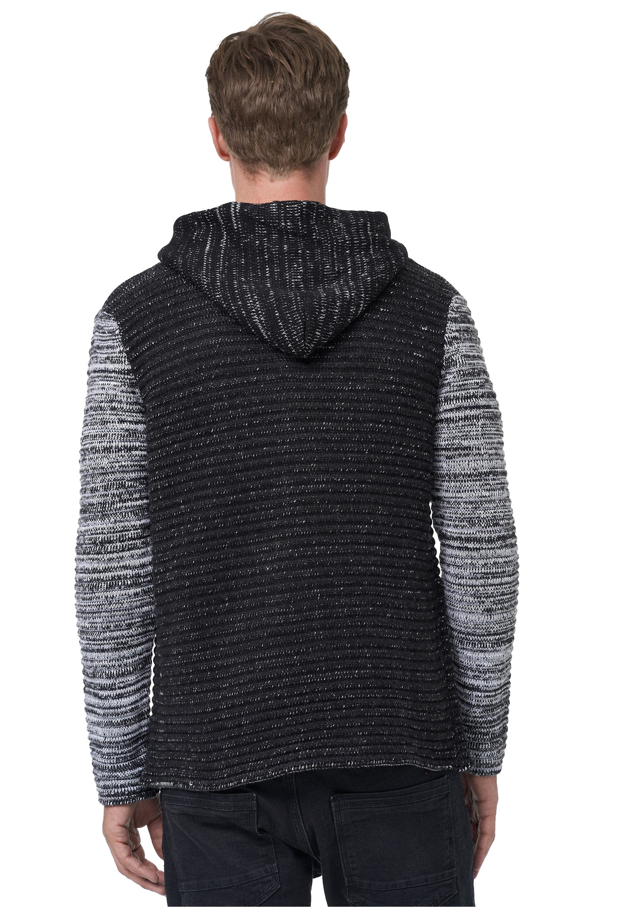 Rusty Neal Strickjacke, mit kuscheliger Kapuze
