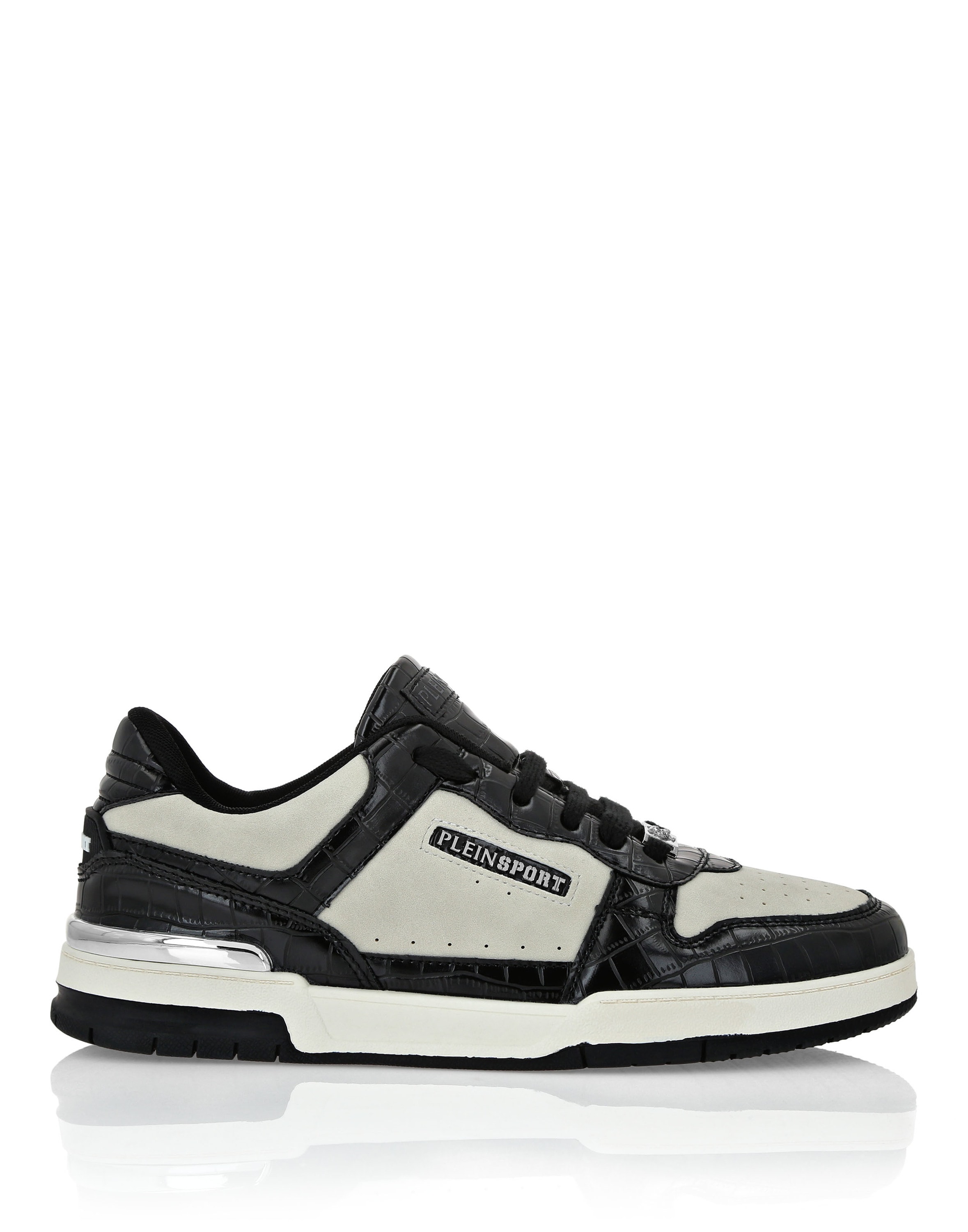 Sneaker PLEIN SPORT "Lo-Top Turnschuhe", Damen, Gr. 38, Normalschaft, schwarz-weiß (0102, weiß, schwarz), Schuhe Sneaker