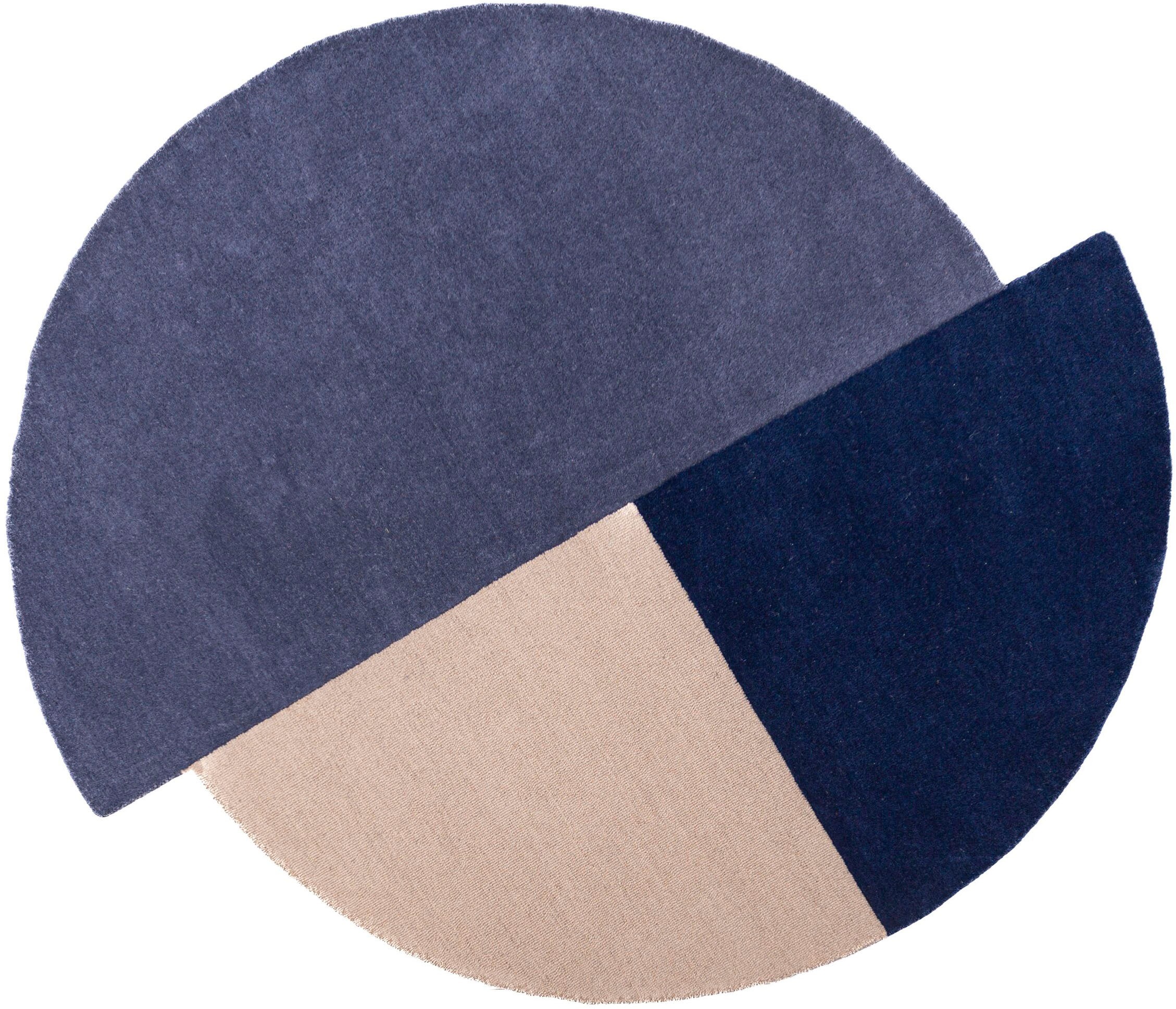 FLAIR RUGS Wollteppich »Mia Segment«, rund, 12 mm Höhe, Kreisförmig im Retro-Design
