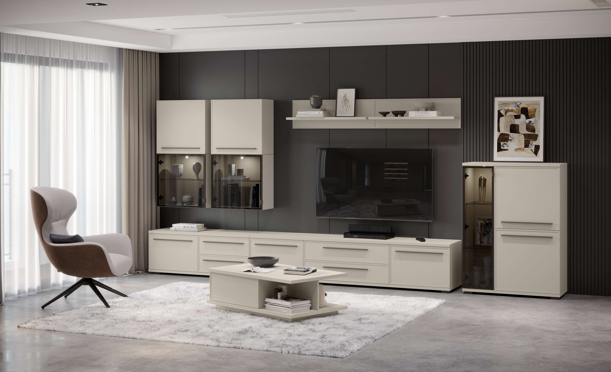 PLACES OF STYLE TV-Board »Opera TV-Lowboard, TV-Kommode, TV-Schrank, TV-Unterschrank, TV-Möbel« UV lackiert, Soft Close Funktion, Höhenverstellbare Füße