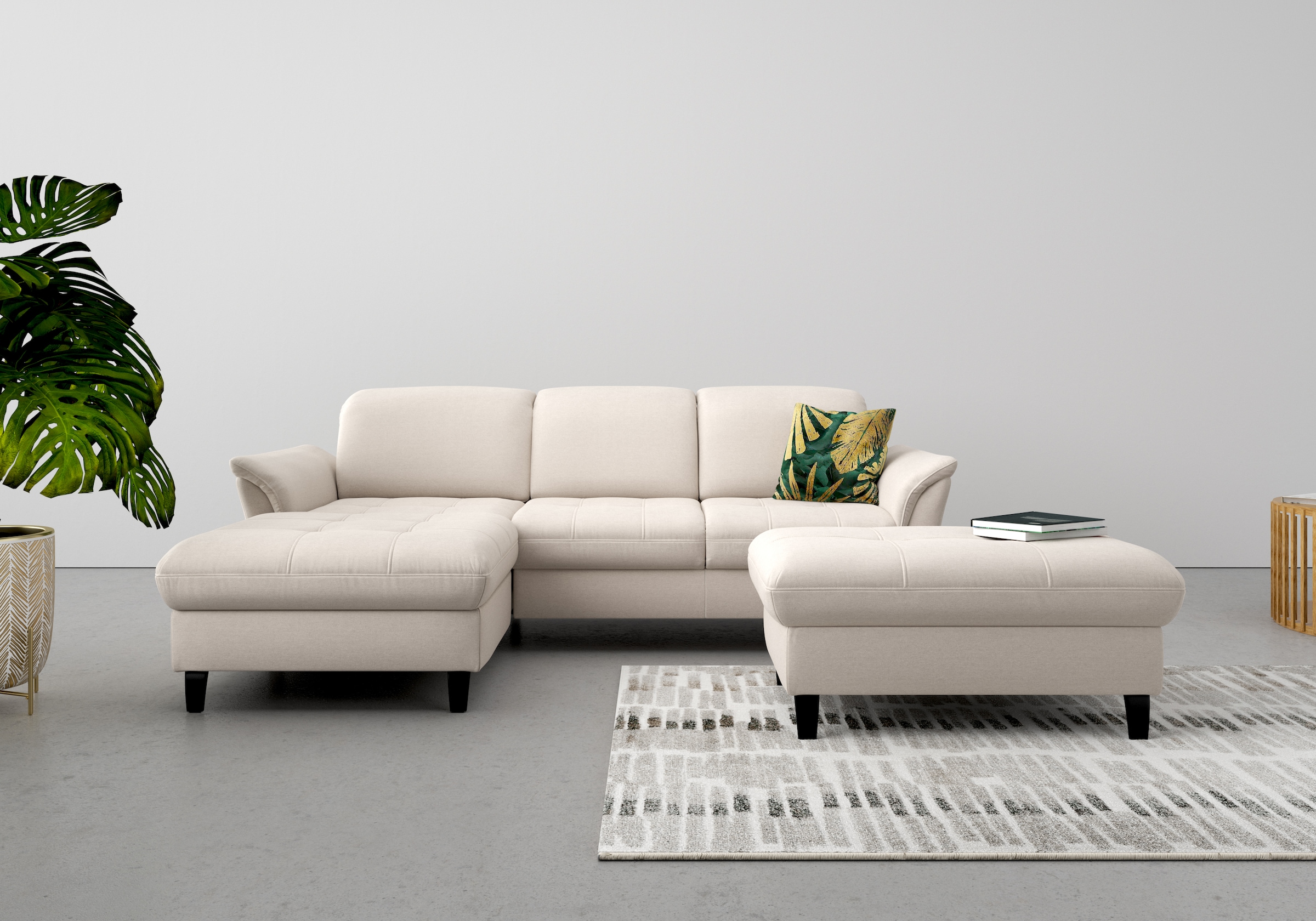 sit&more Ecksofa »Maggiore L-Form« wahlweise mit Kopfteilverstellung, Bettfunktion und Bettkasten