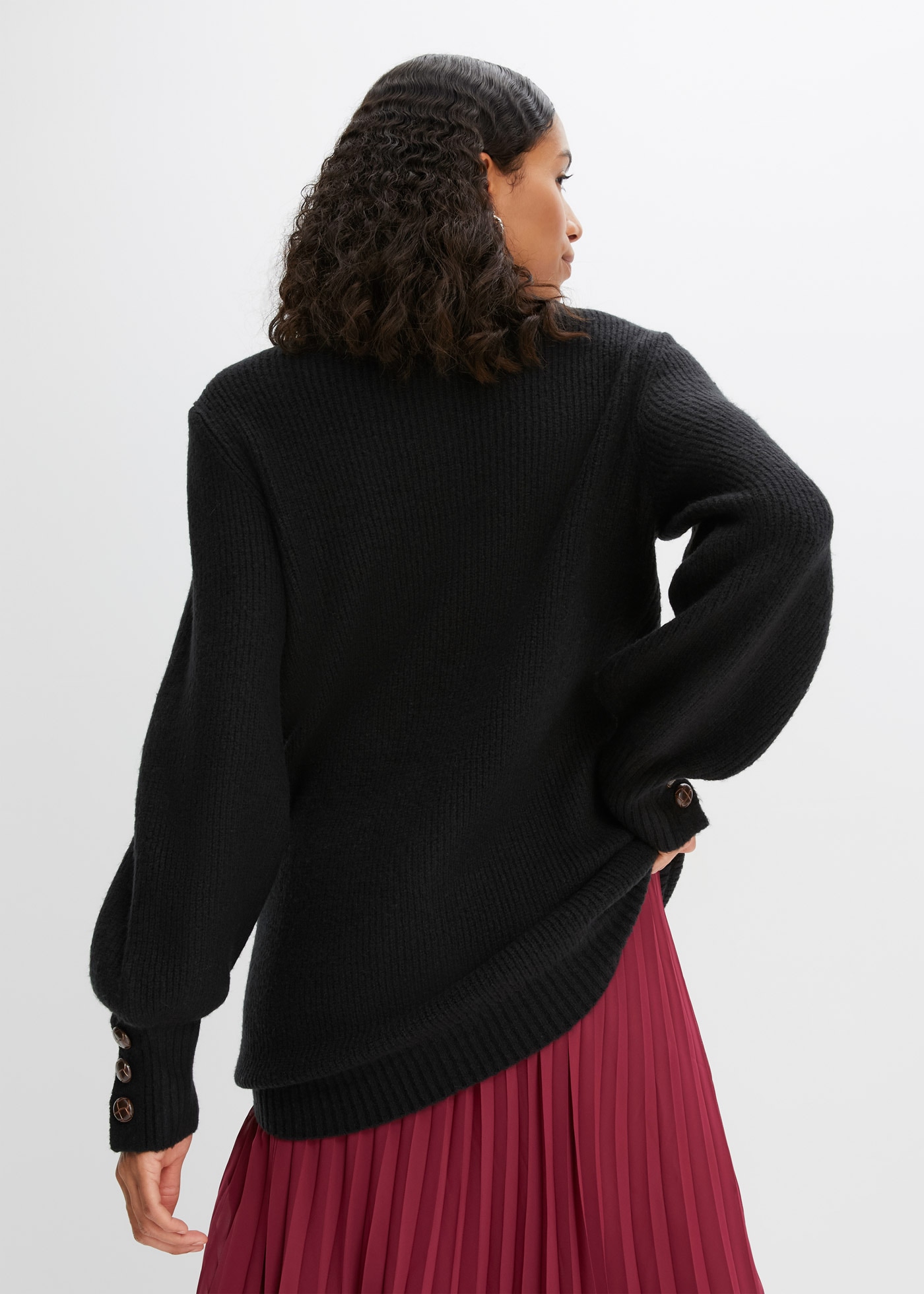 bonprix Longpullover »Longpullover mit Knöpfen« Longpullover mit Knöpfen