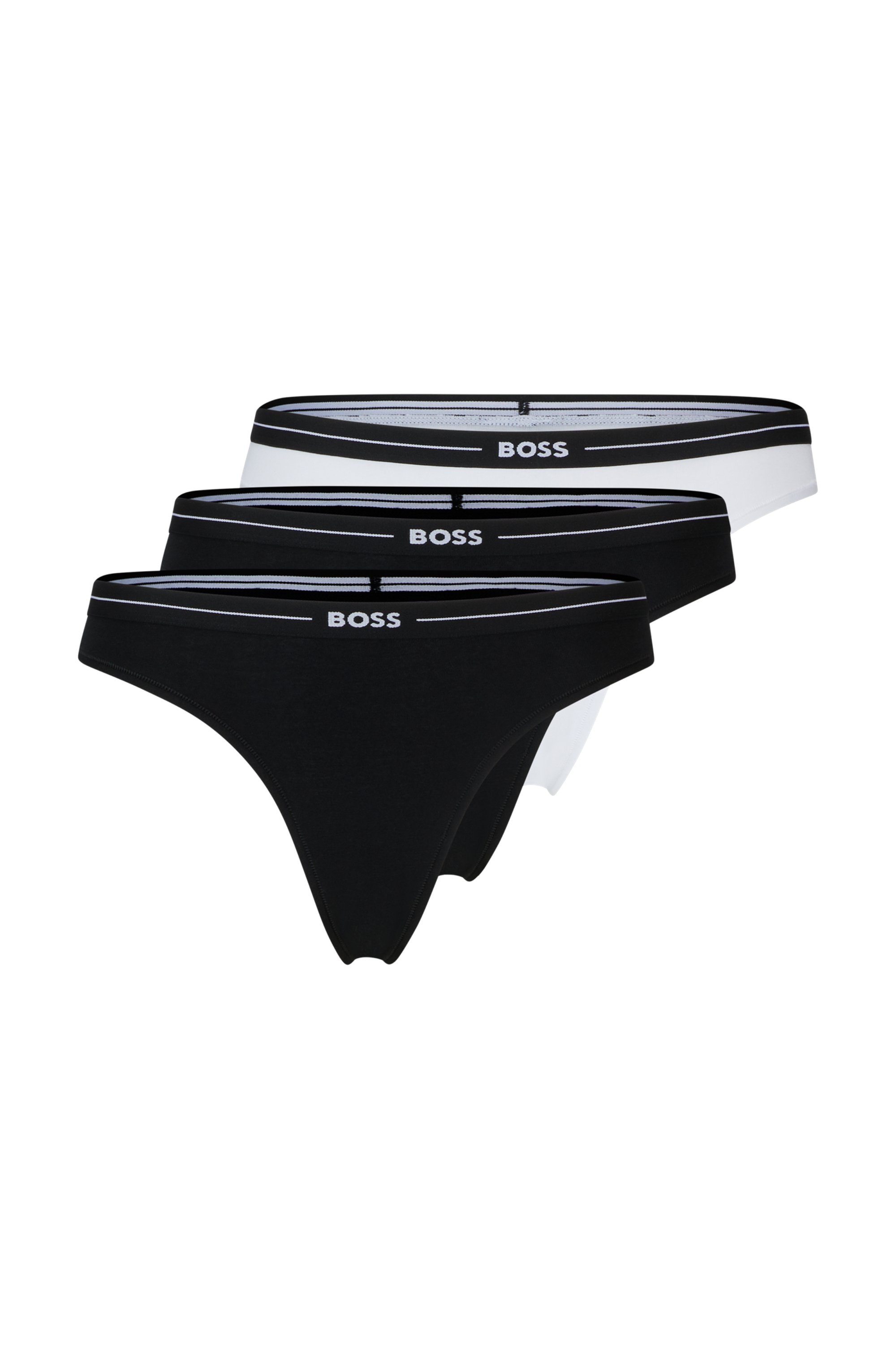 BOSS String »3P THONG«, (Packung, 3 St., 3er), mit BOSS Logobund