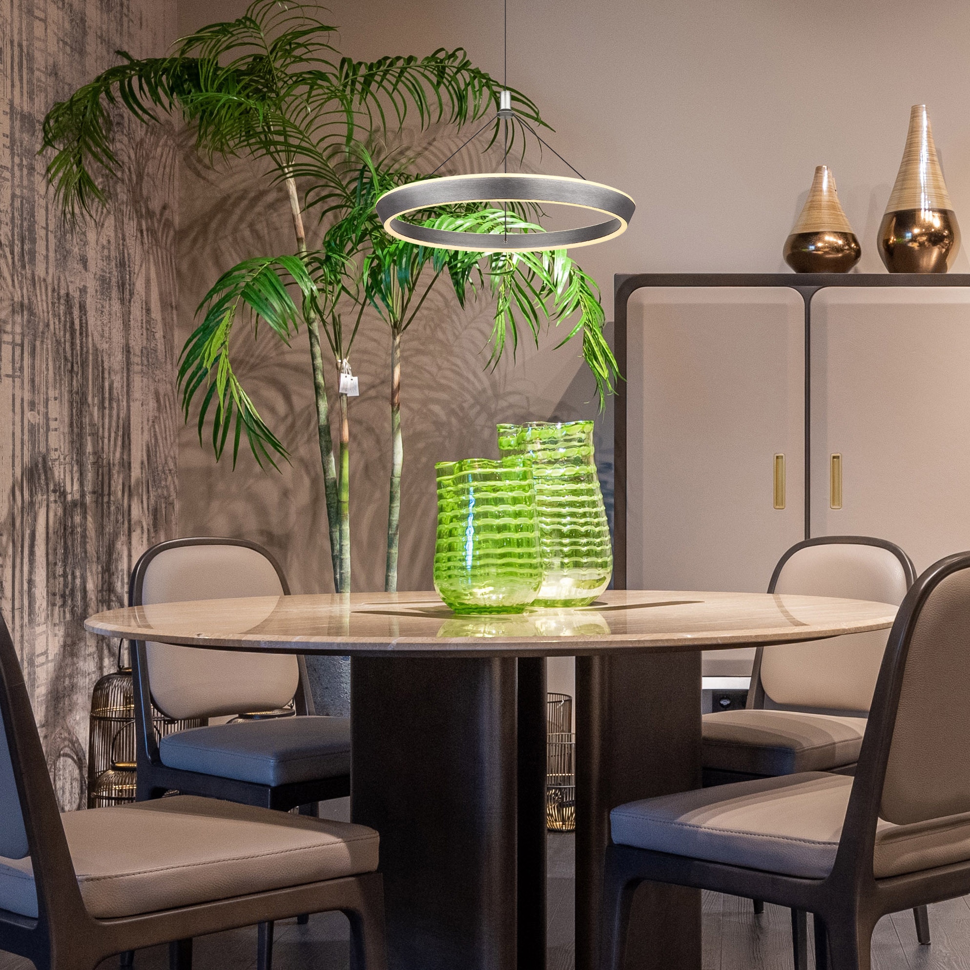 GLOBO LIGHTING LED Pendelleuchte »FERRA«, Leuchtmittel LED-Modul | LED fest integriert, Hängelampe/Hängeleuchte/Wohnzimmer/Esstisch/elegant