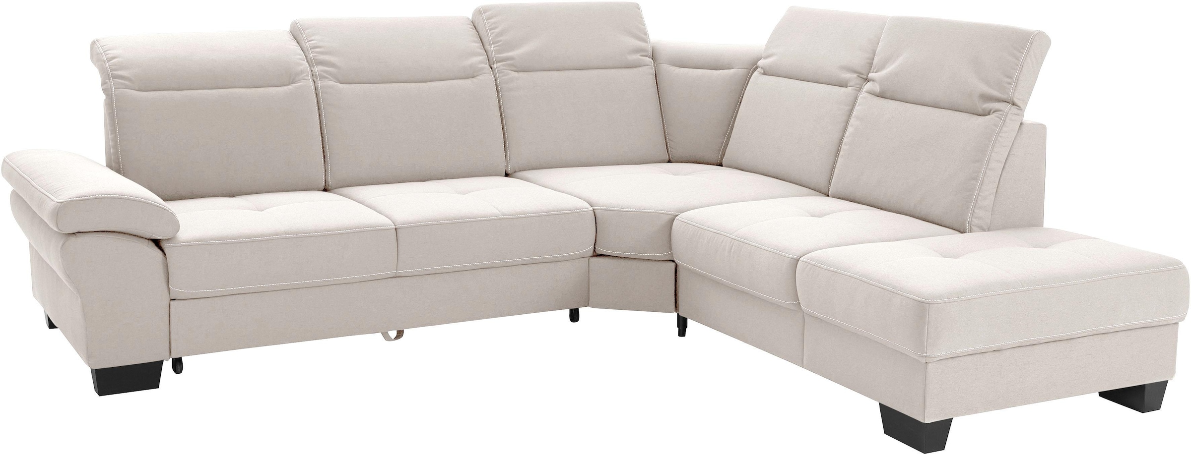 Places of Style Ecksofa »Cornwall L-Form«, incl. Sitztiefenverstellung, mit Bettfunktion und Kopfteilverstellung