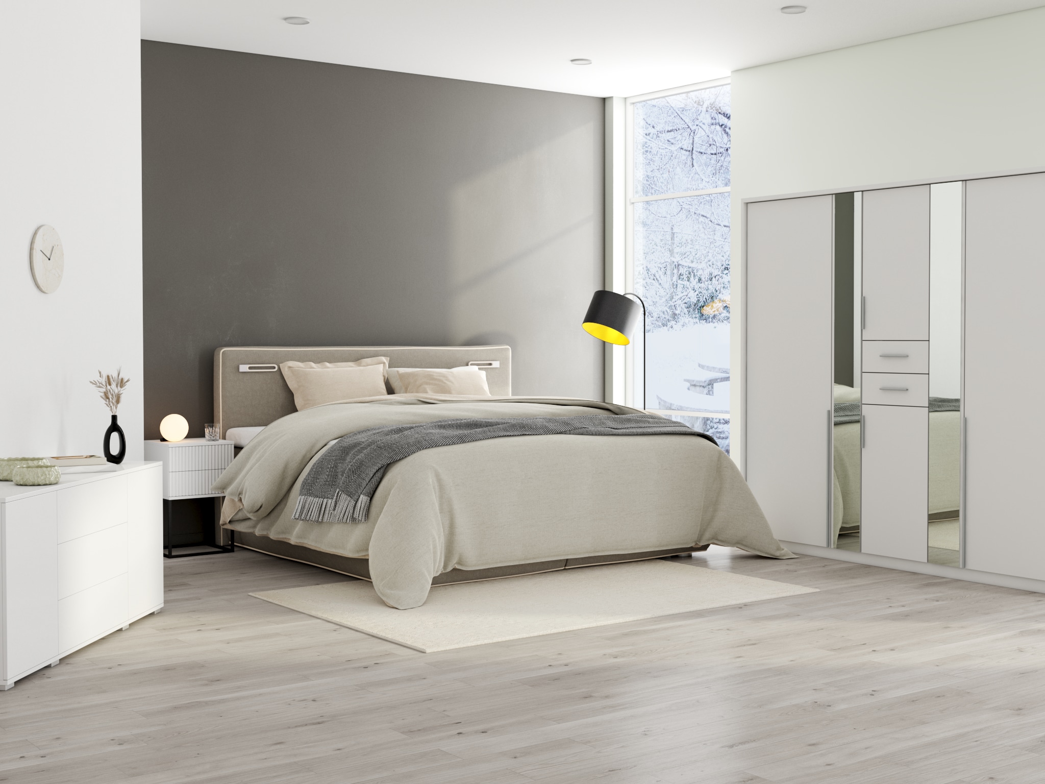 my home Stehlampe »JOSIE« E27 Stehleuchte mit flexiblem, schwenkbaren Schirm