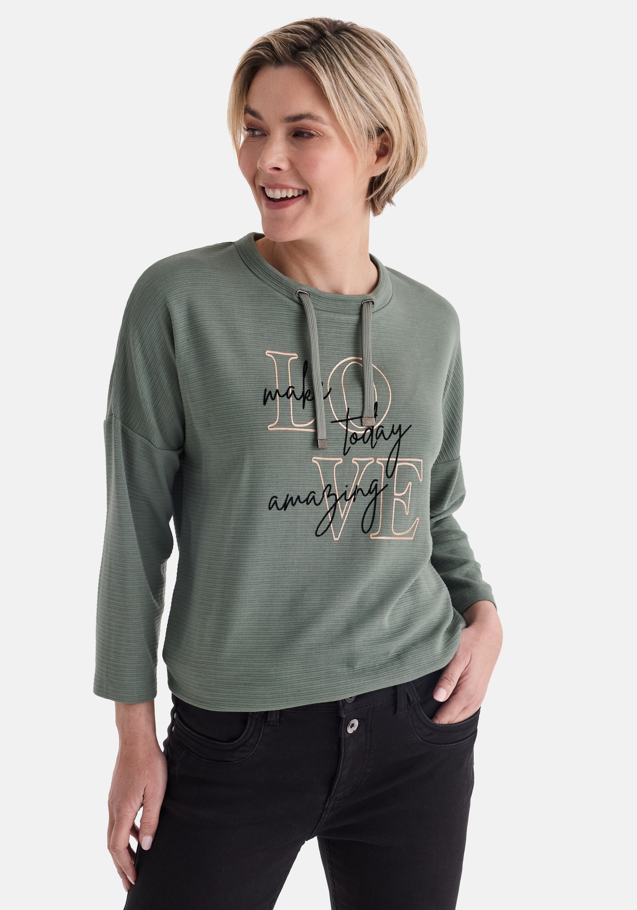 STOOKER WOMEN "STCLEA Sweatshirt 3/4-Arm", Regular Fit Sweatshirt für Damen