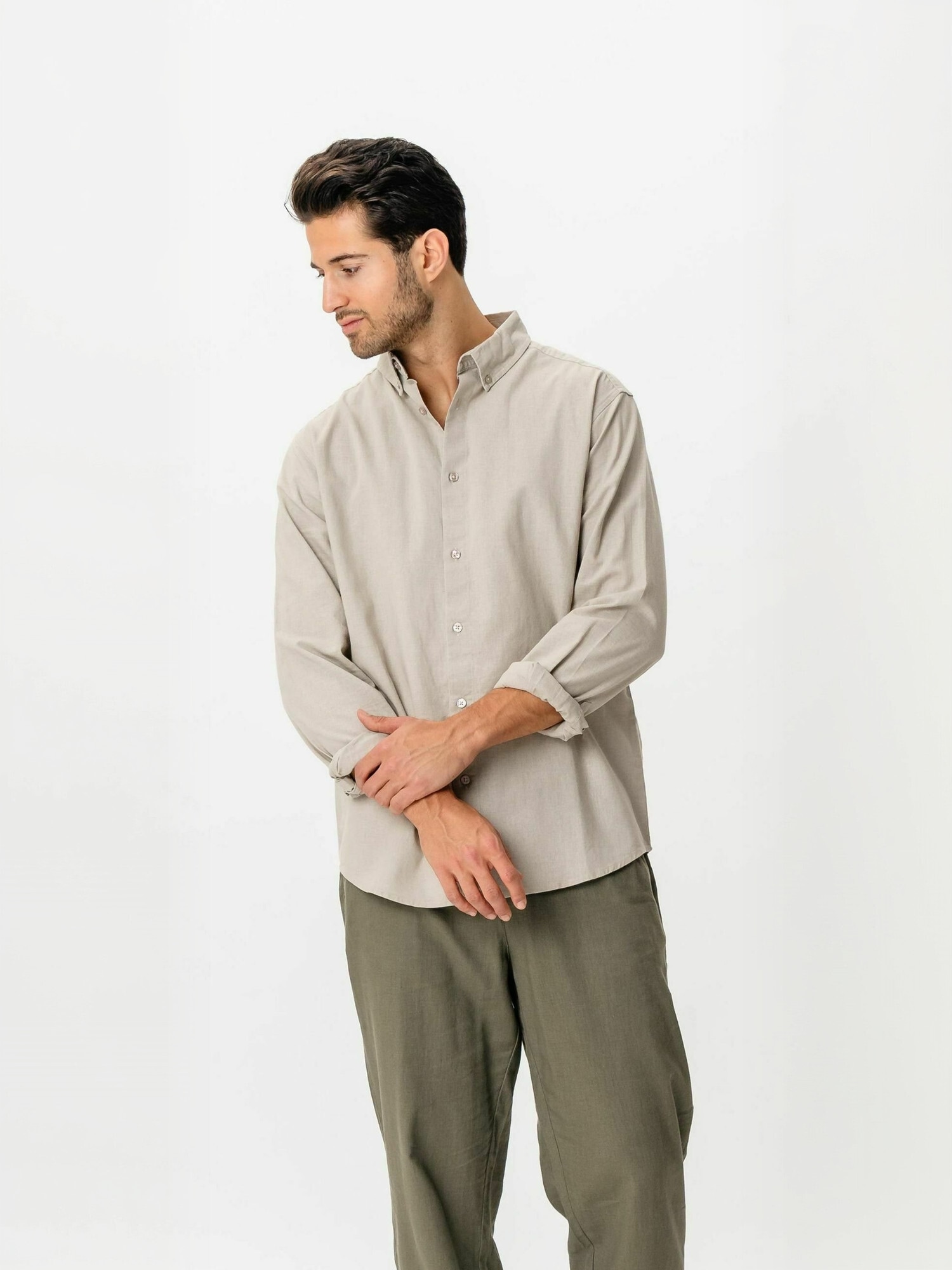 TeeShoppen Langarmhemd "TEESHOPPEN Shirt Linen Blend"
