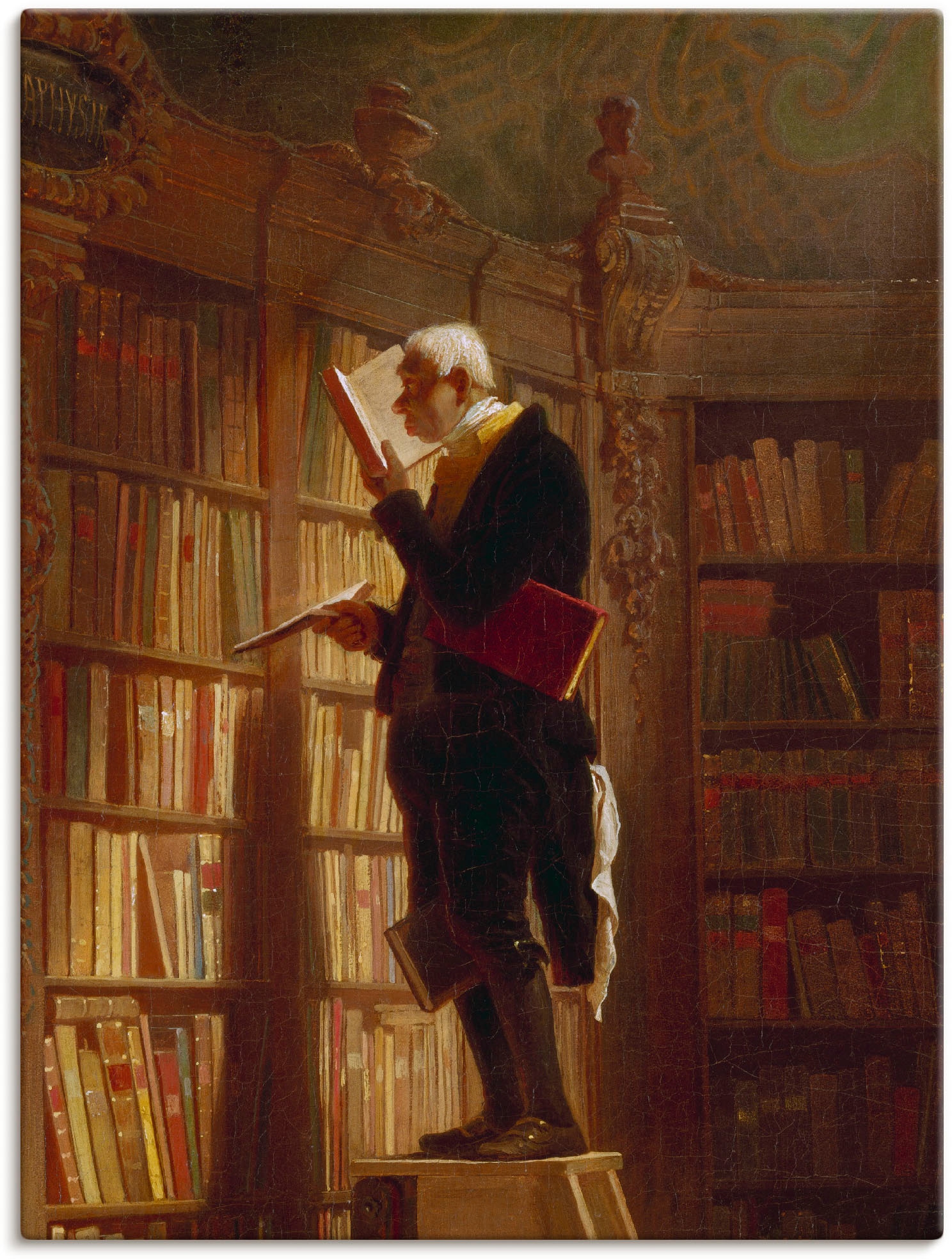 Artland Wandbild »Der Bücherwurm (Detail). Um 1850«, Mann, (1 St.), als Leinwandbild, Poster in verschied. Größen