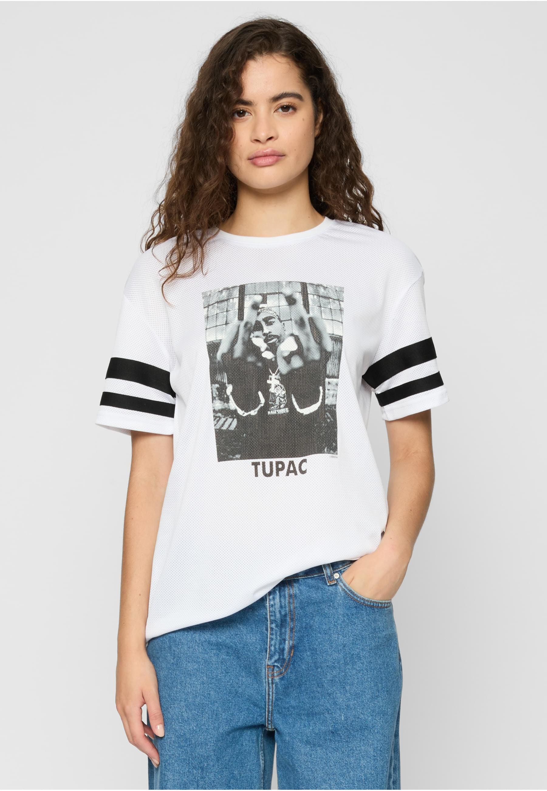 MisterTee T-Shirt »MisterTee Damen Ladies 2Pac Stripes Tee«, (1 tlg.)