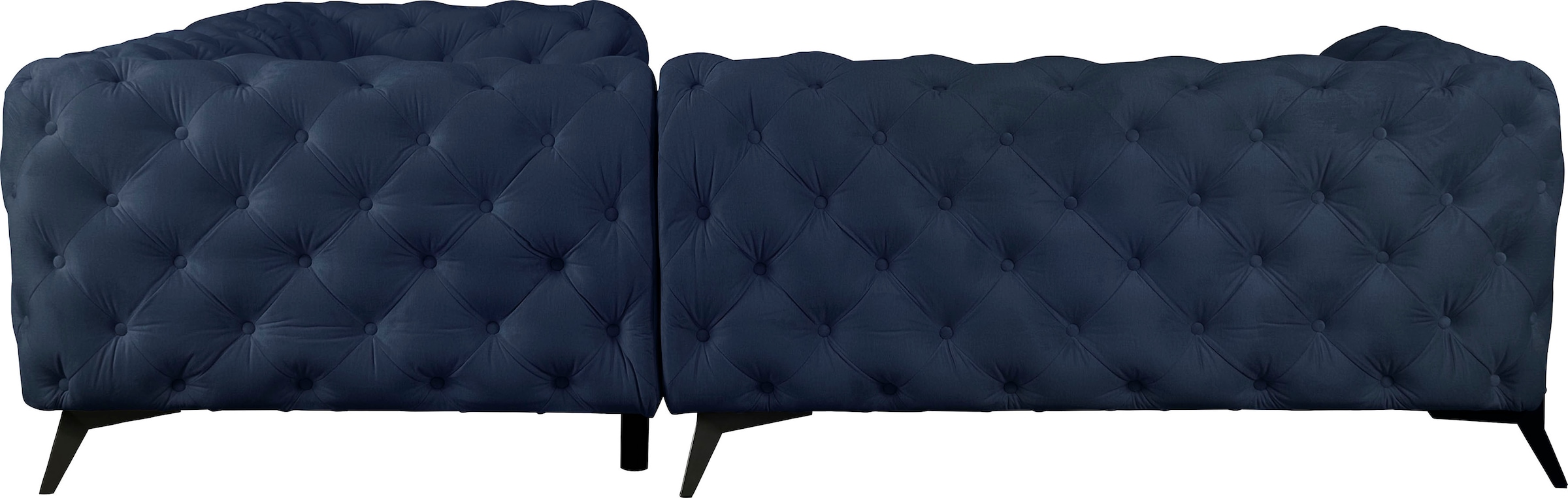 Leonique Chesterfield-Sofa »Amaury L-Form«, moderne Chersterfield-Optik, Breite 262 cm, Fußfarbe wählbar