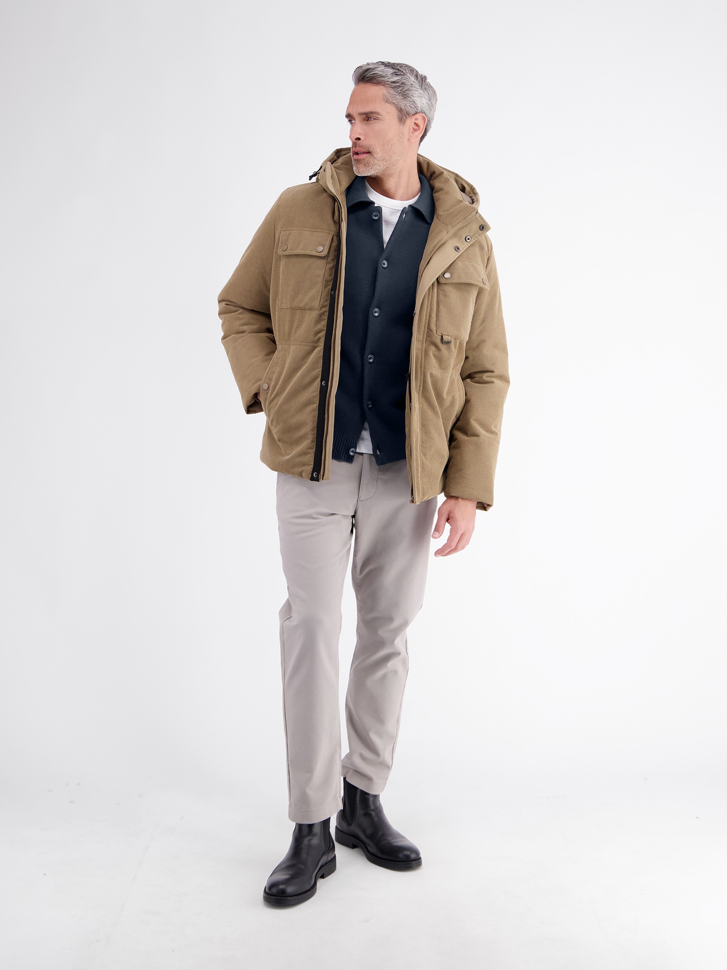 LERROS Strickjacke »Feingerippte Strickjacke im Milano-Stil aus reiner Baumwolle«