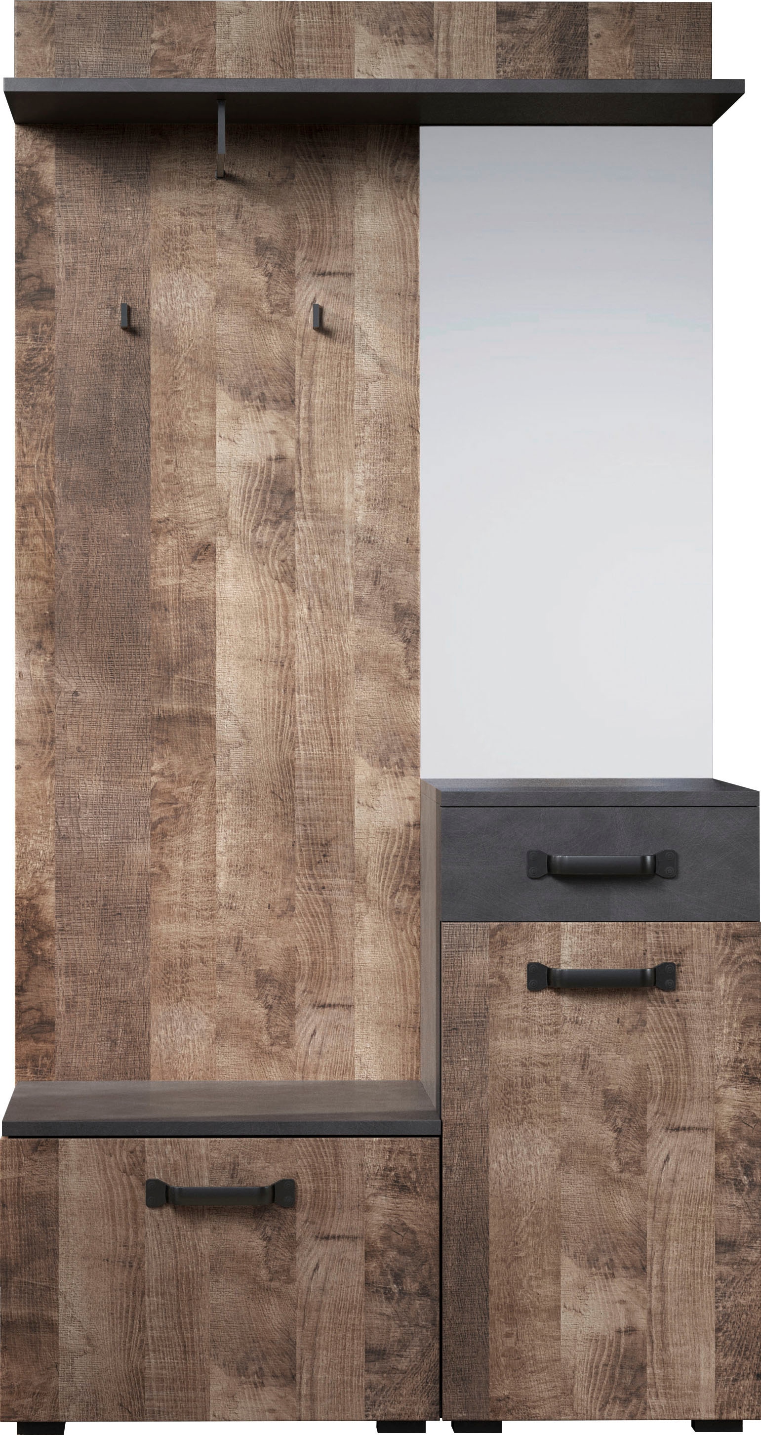 Home affaire Garderobenschrank "Saragossa" Kompaktgarderobe, Tür, Schublade, Klappe - (B/T/H) 104/32/190 cm