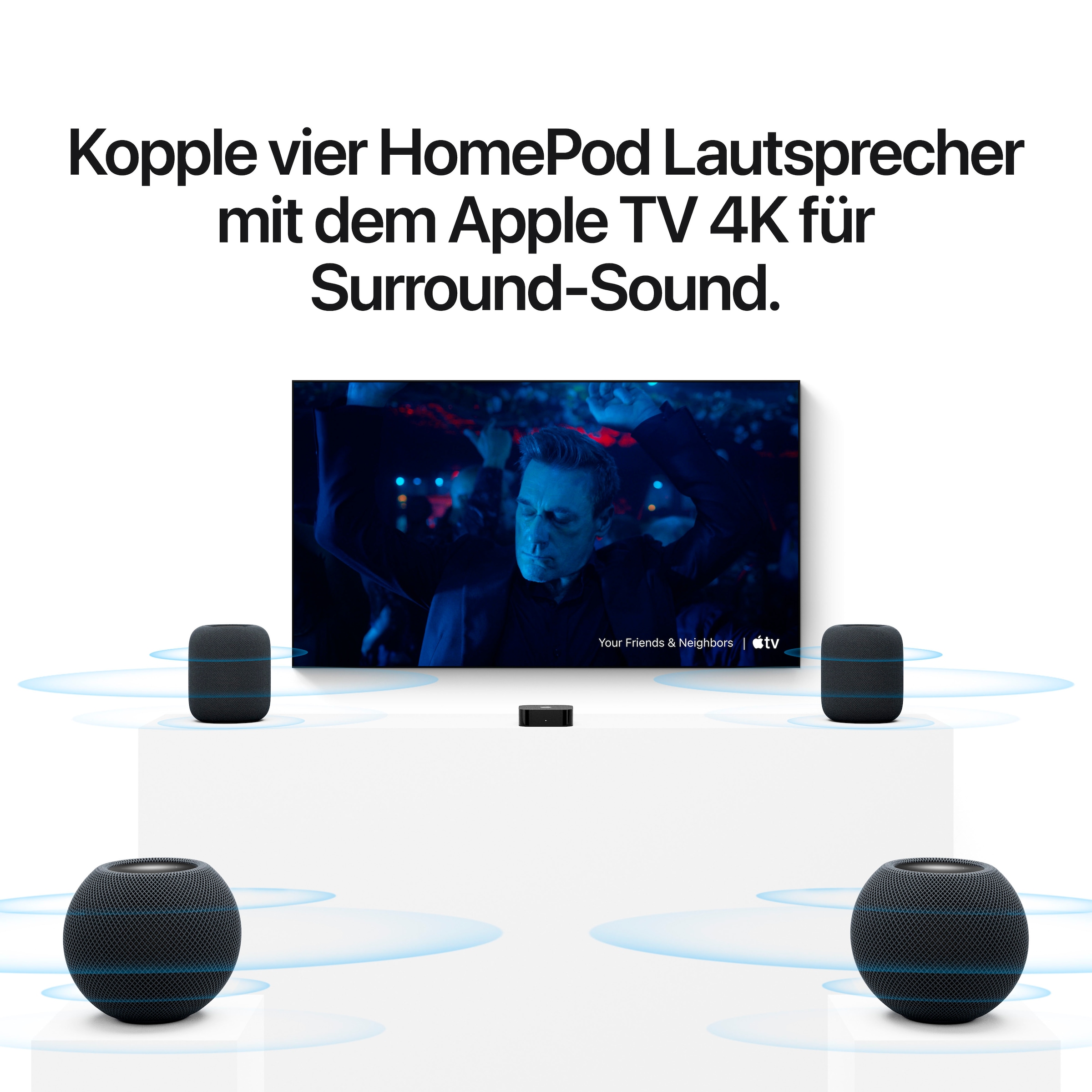 Apple Smart Speaker »HomePod mini 2« (Bluetooth | WLAN 360°-Sound | App-Steuerung | Apple Siri | Multiroom | Touch - Bedienung )