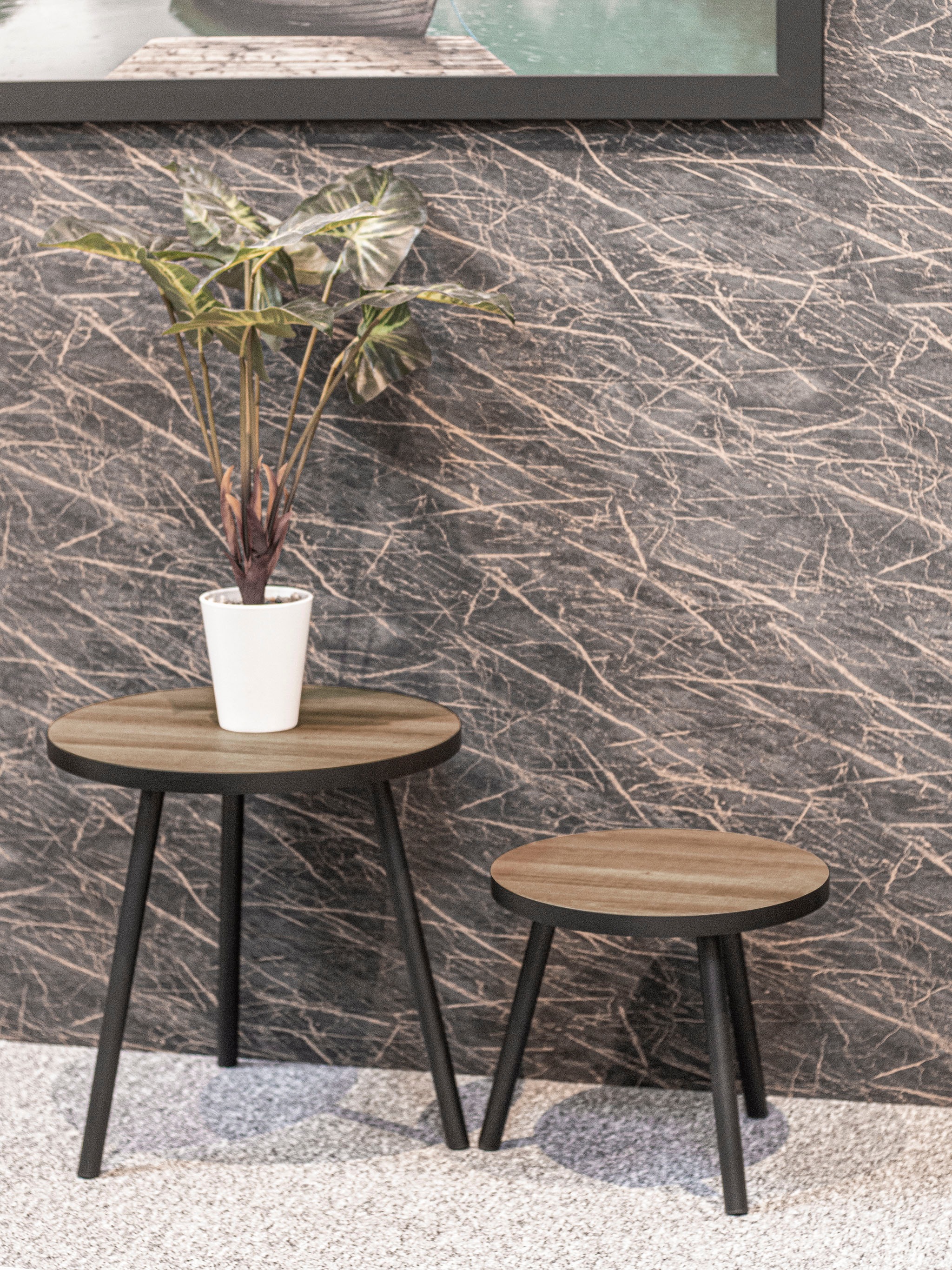 HAKU Beistelltisch »Sofatisch, Wohnzimmertisch« 1 Stk. tlg. rund - aus MDF Braun - Ø/H 50/52 cm