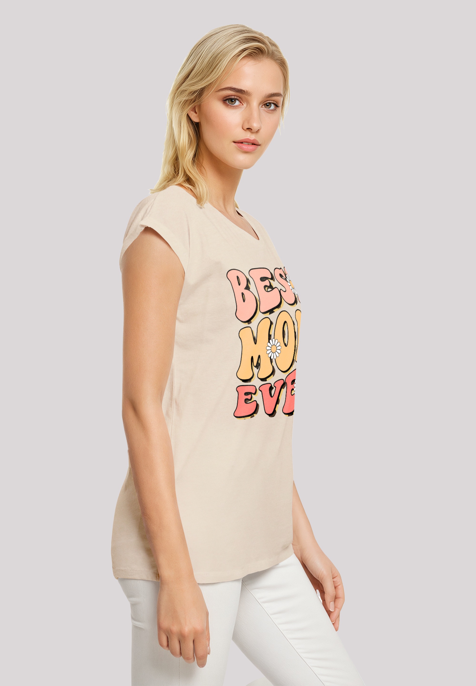 F4NT4STIC T-Shirt »Muttertag best mom ever Retro Blumenmuster«, Premium Qualität