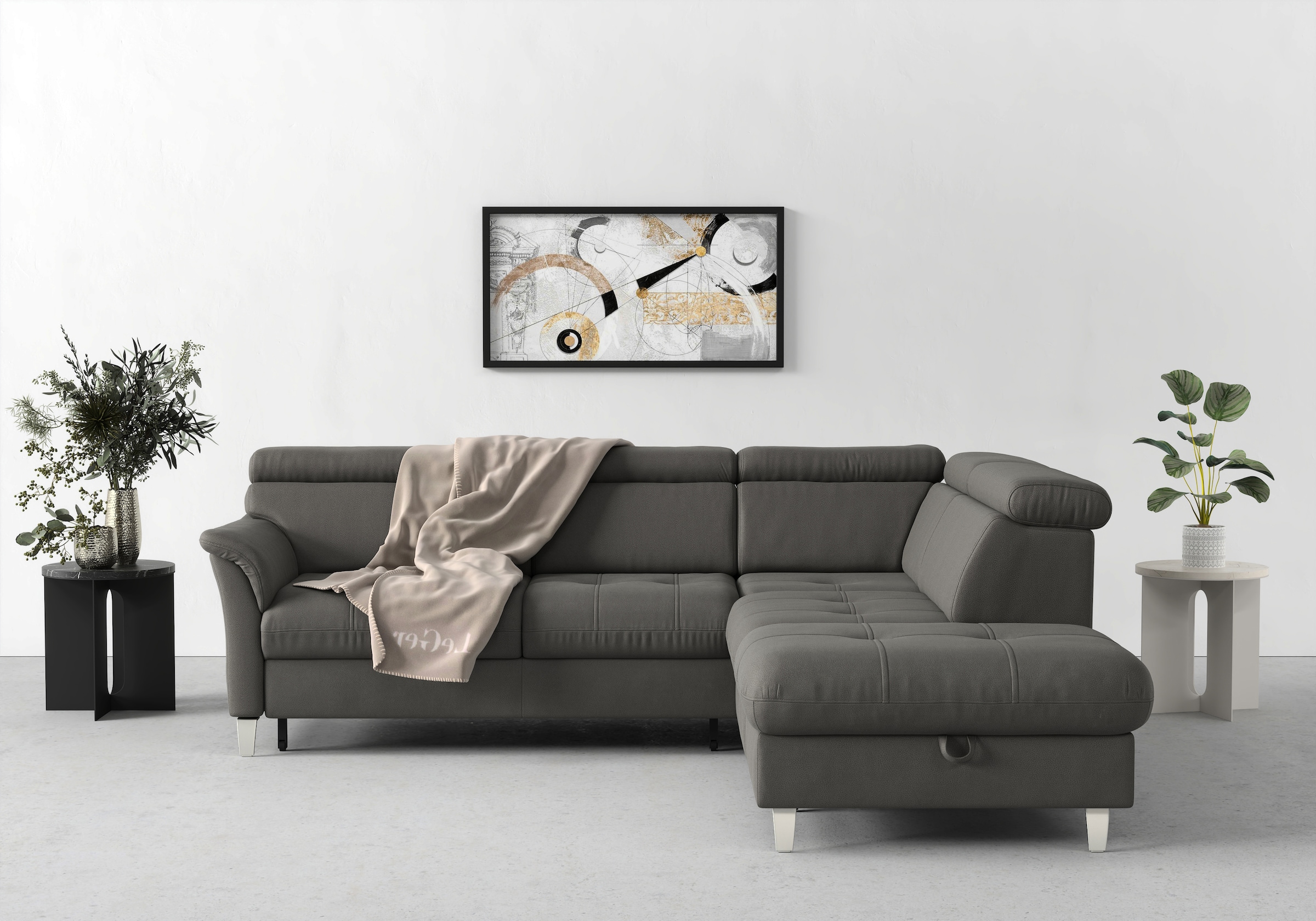 sit&more Ecksofa "Marano L-Form" inklusive Kopfteilverstellung, optional Schlaffunktion & Bettkasten