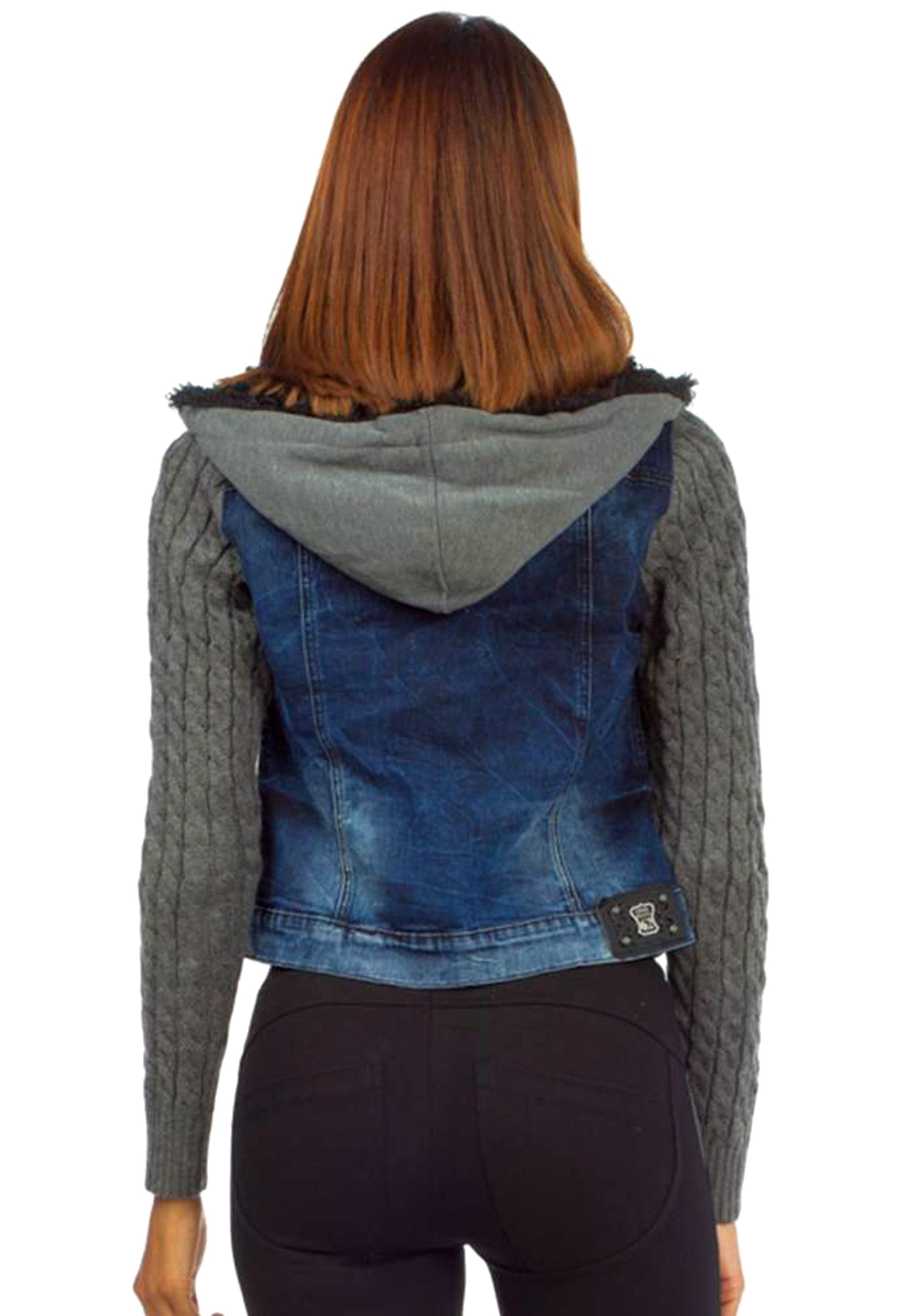 Cipo & Baxx Outdoorjacke, mit trendigen Wollärmeln