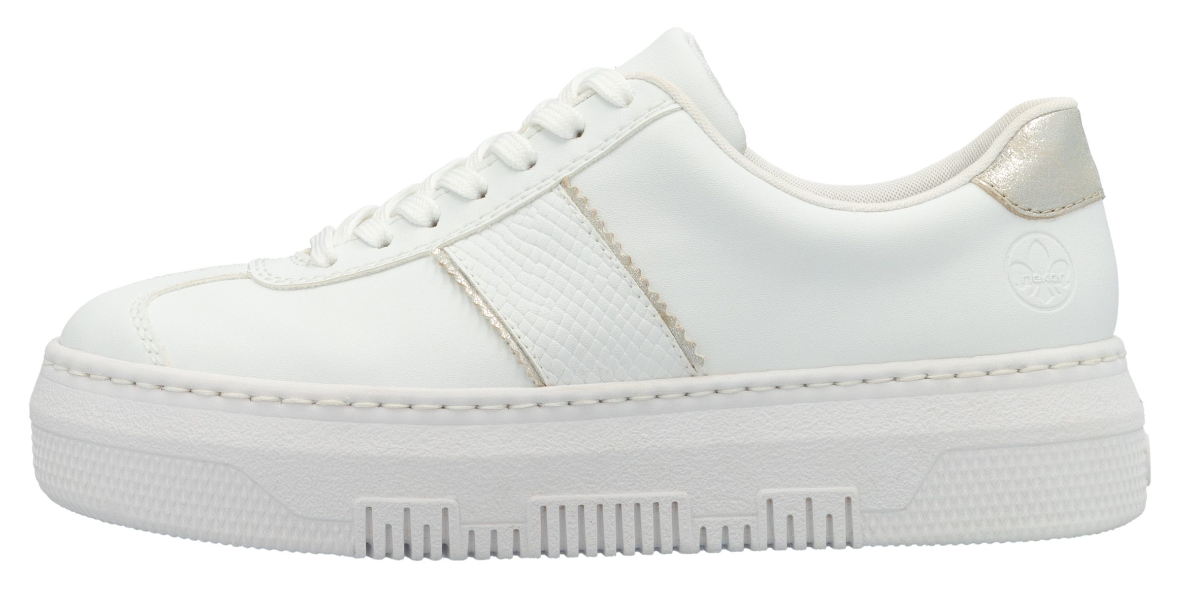 Rieker Plateausneaker, Schnürschuh, Halbschuh, Freizeitschuh mit gepolstertem Schaftrand