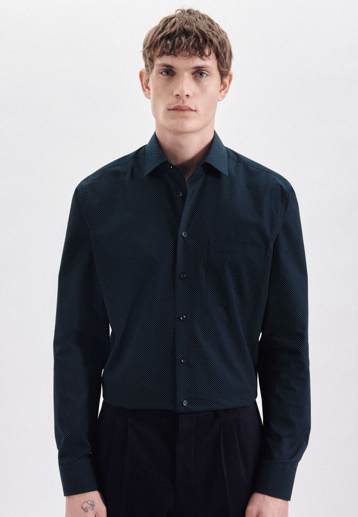 seidensticker Businesshemd »Regular« Regular Langarm Kentkragen Punkte