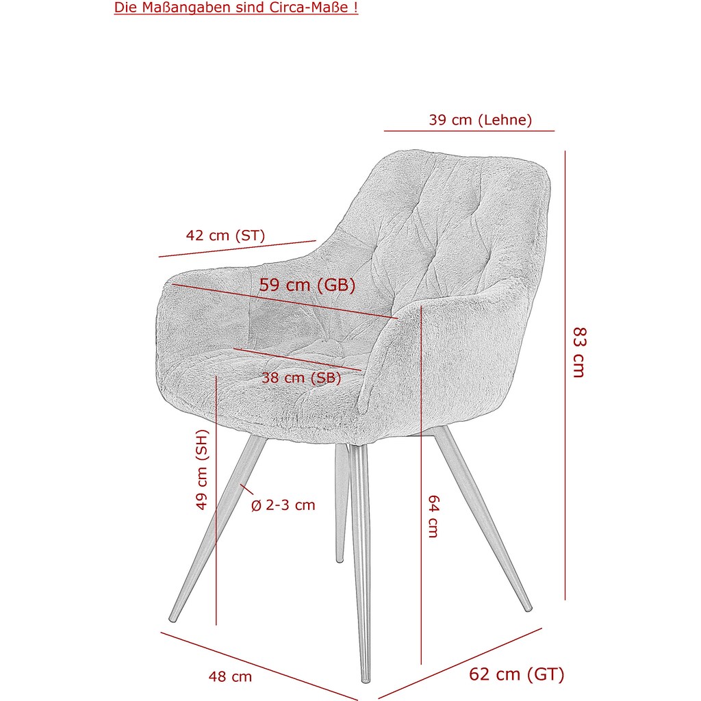 HELA Esszimmerstuhl »Mara«, (Set), 1 St., Microfaser-Luxus-Microfaser Teddyoptik