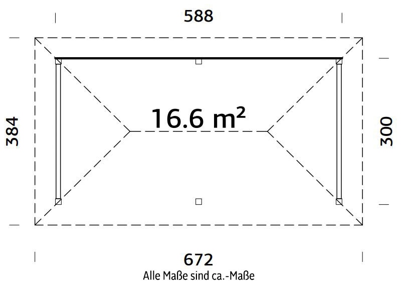 Palmako Holzpavillon »Bianca 16,6 m² Set 2«, BxTxH: 588x300x323 cm