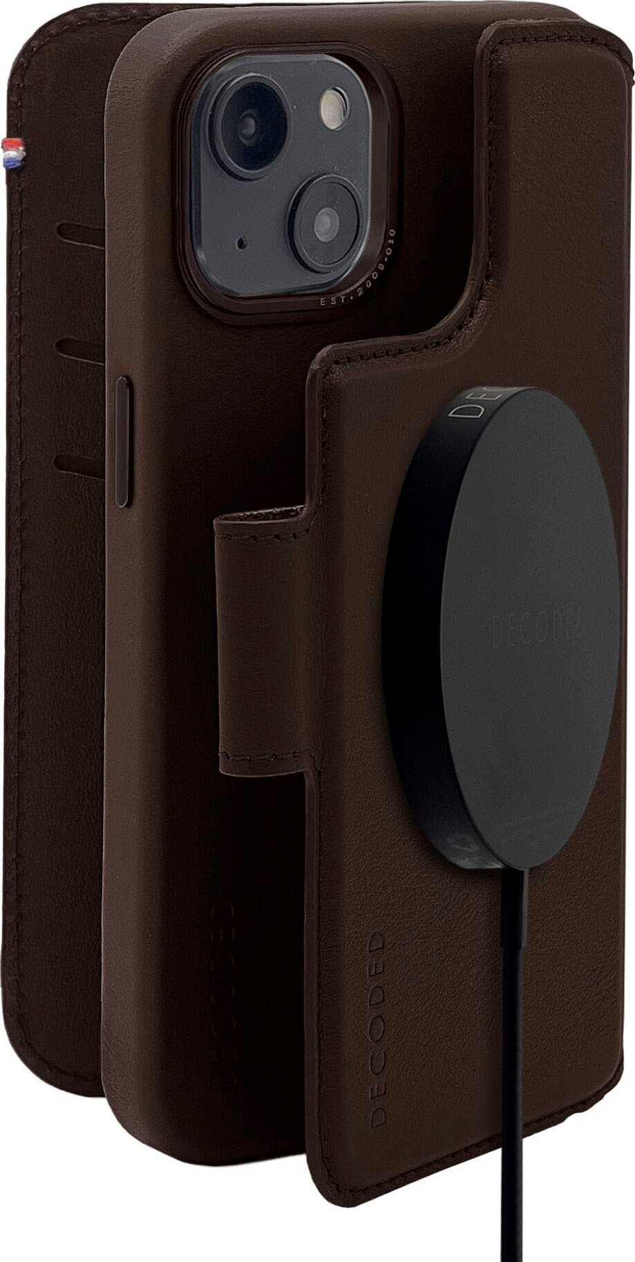DECODED Smartphone-Hülle »Leather MagSafe Modu Wallet iP 13/14«, iPhone 13-iPhone 14, 15,5 cm (6,1 Zoll)