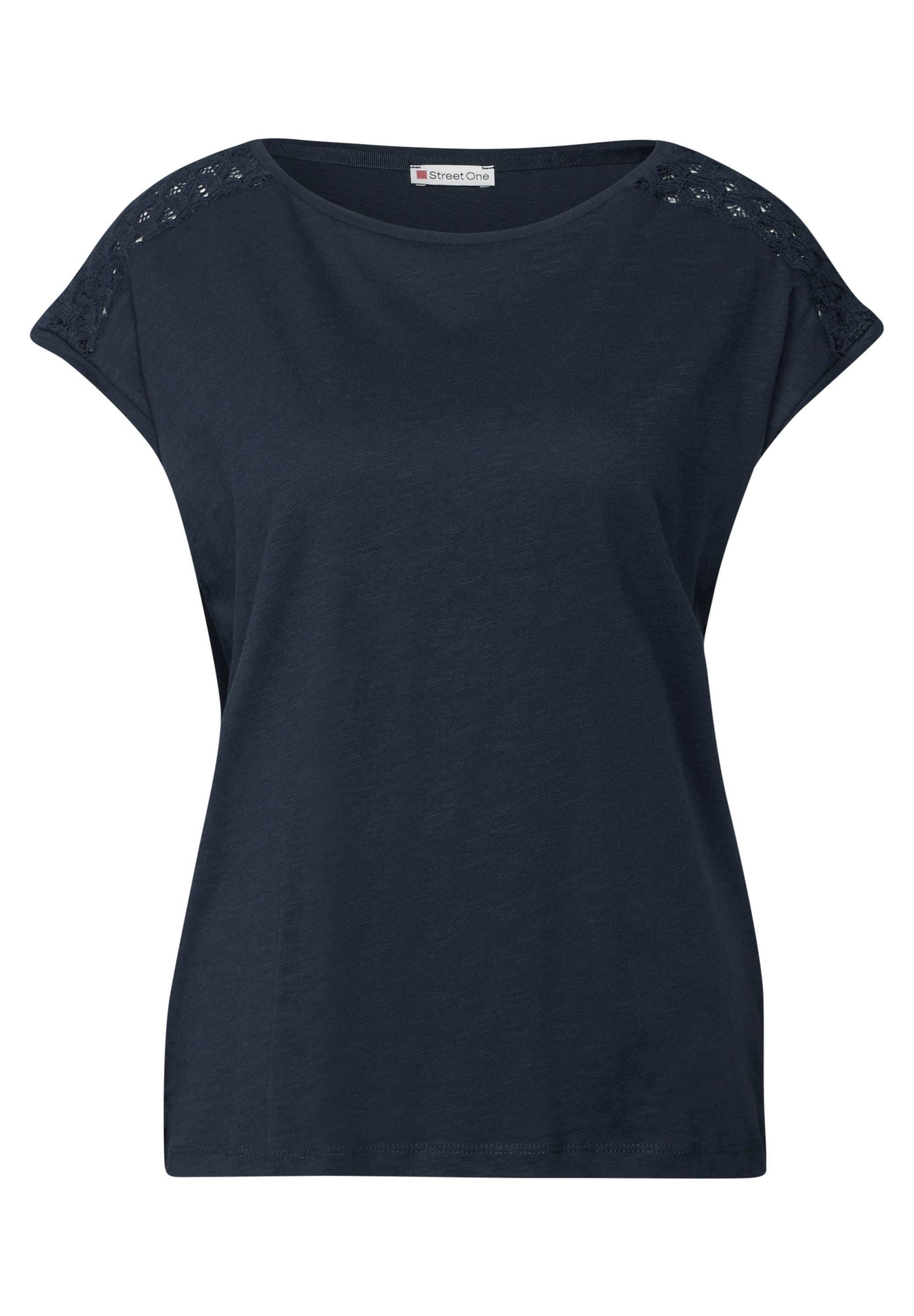 STREET ONE Spitzenshirt, im soften Baumwoll-Mix
