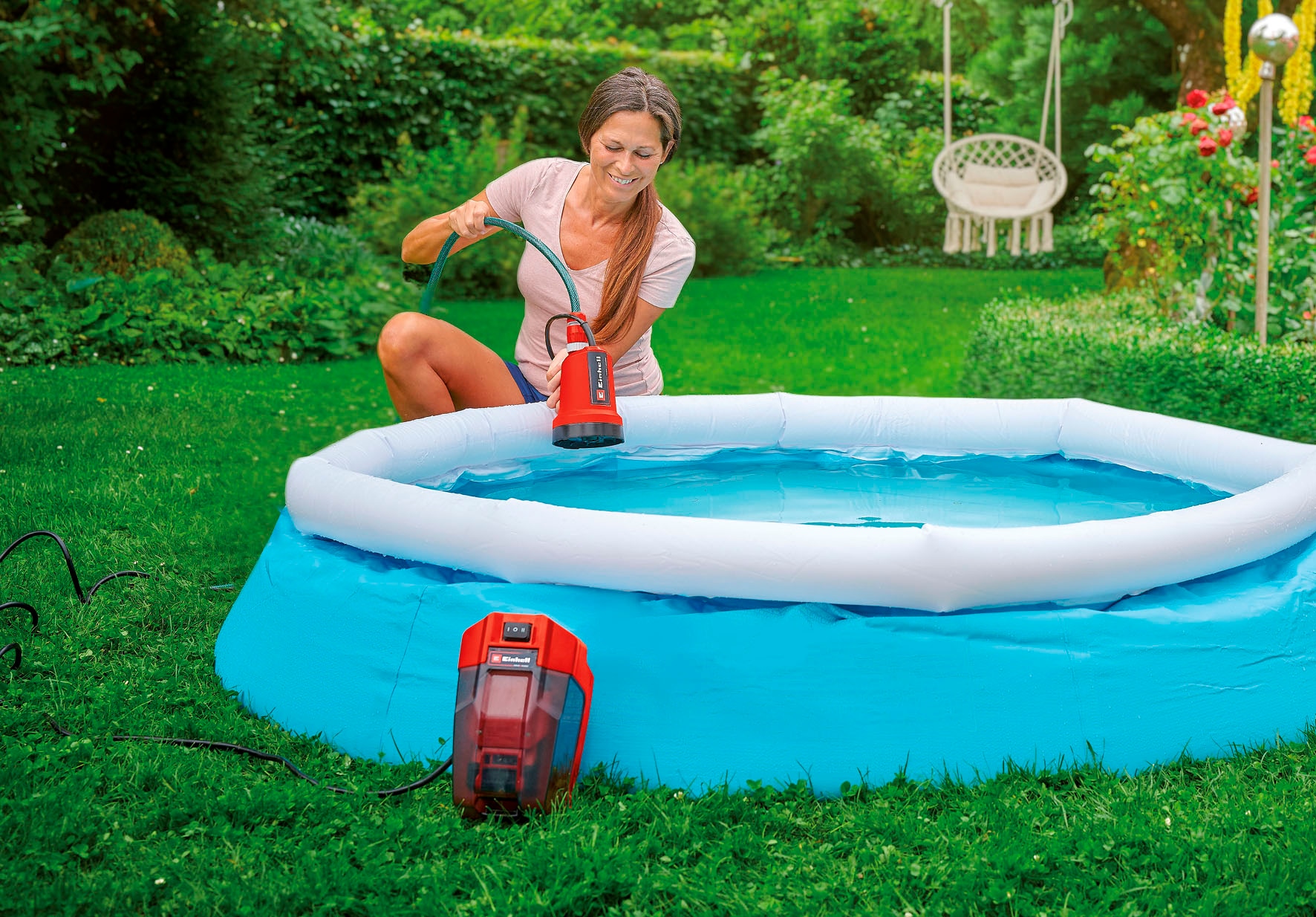 Einhell Klarwasserpumpe »GE-SP 18 LL Li«, inkl. Akku und Schnellladegerät