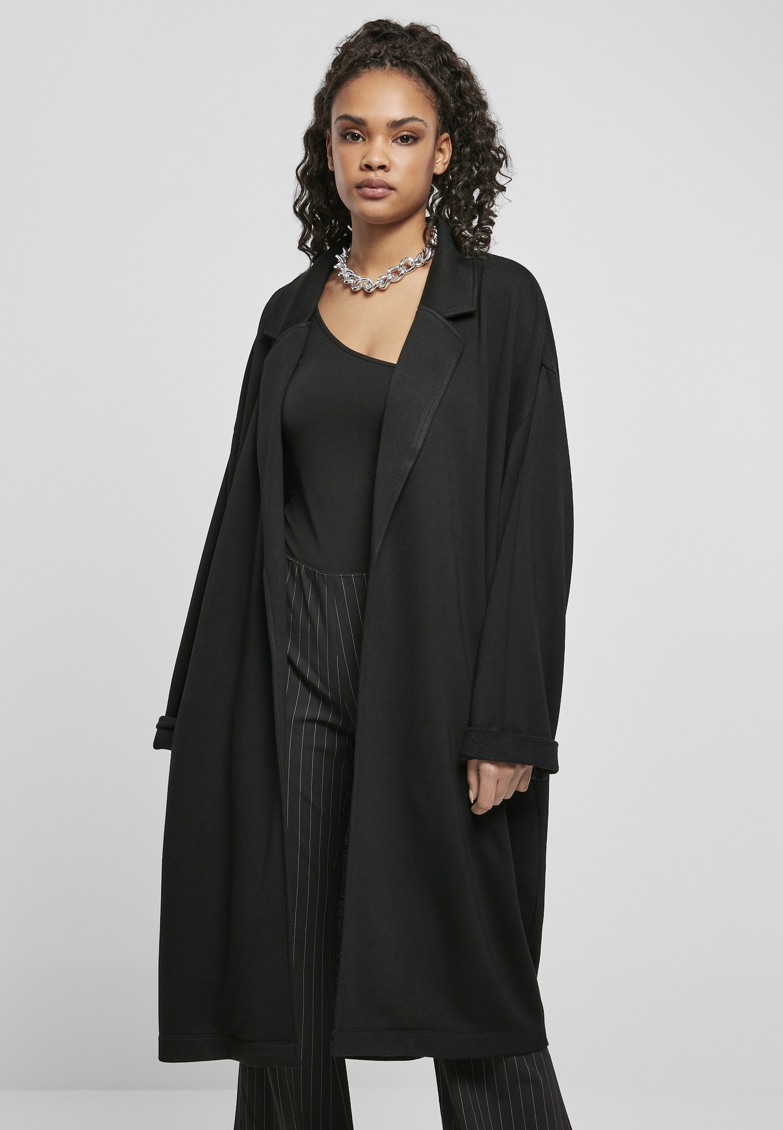 Sweatjacke »Urban Classics Damen Ladies Modal Terry Oversized Coat«, (1 tlg.)