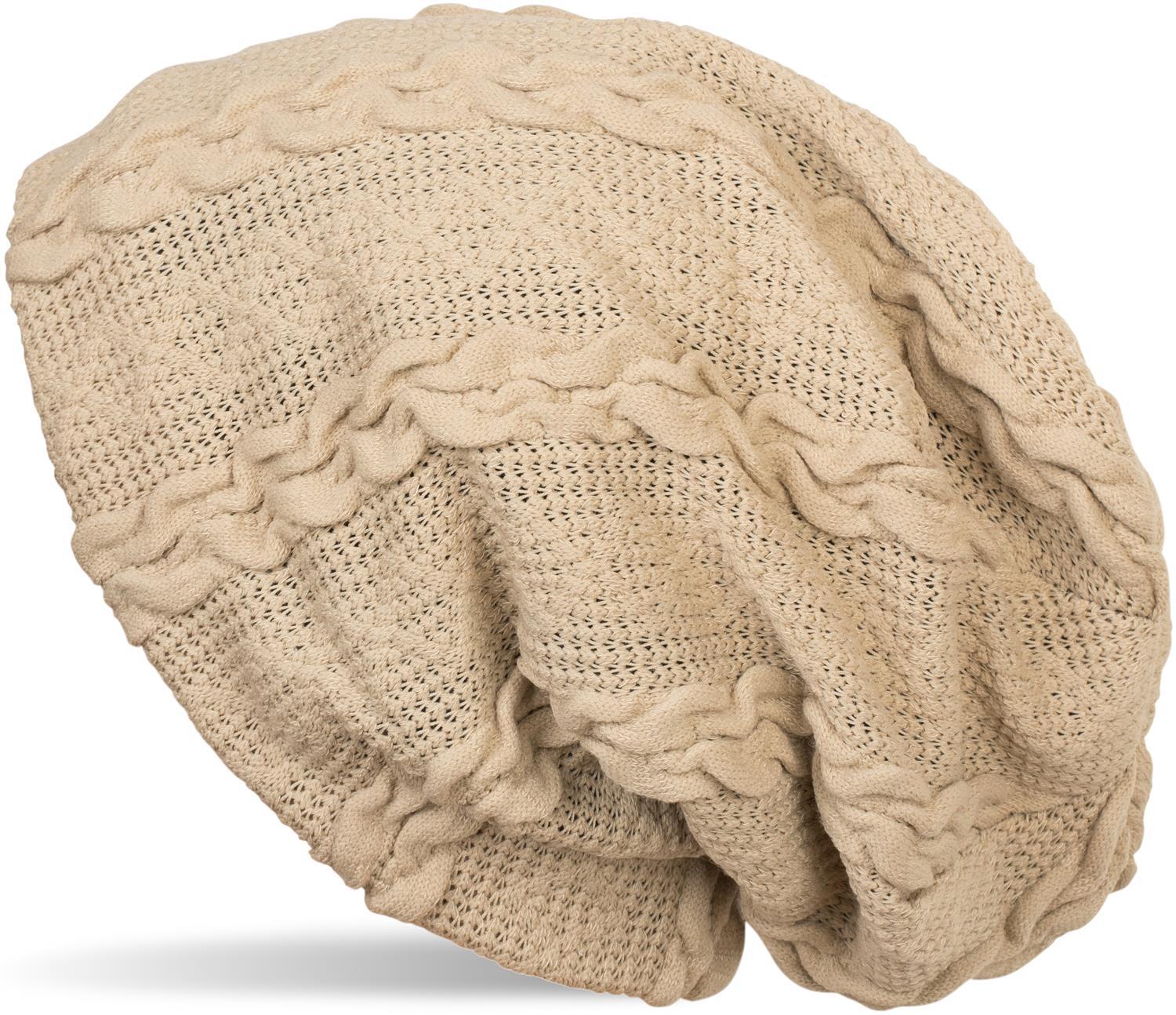 styleBREAKER Strickmütze "Feinstrick Beanie mit Zopfmuster und Fleece" 1 Stk.