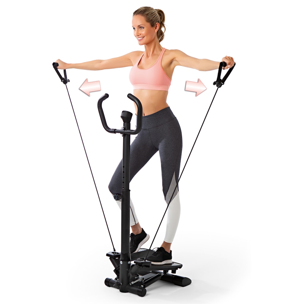 VITALmaxx Stepper »VITALmaxx Fitnesstrainer Swing Stepper«, (3 tlg., mit Trainingsbändern)