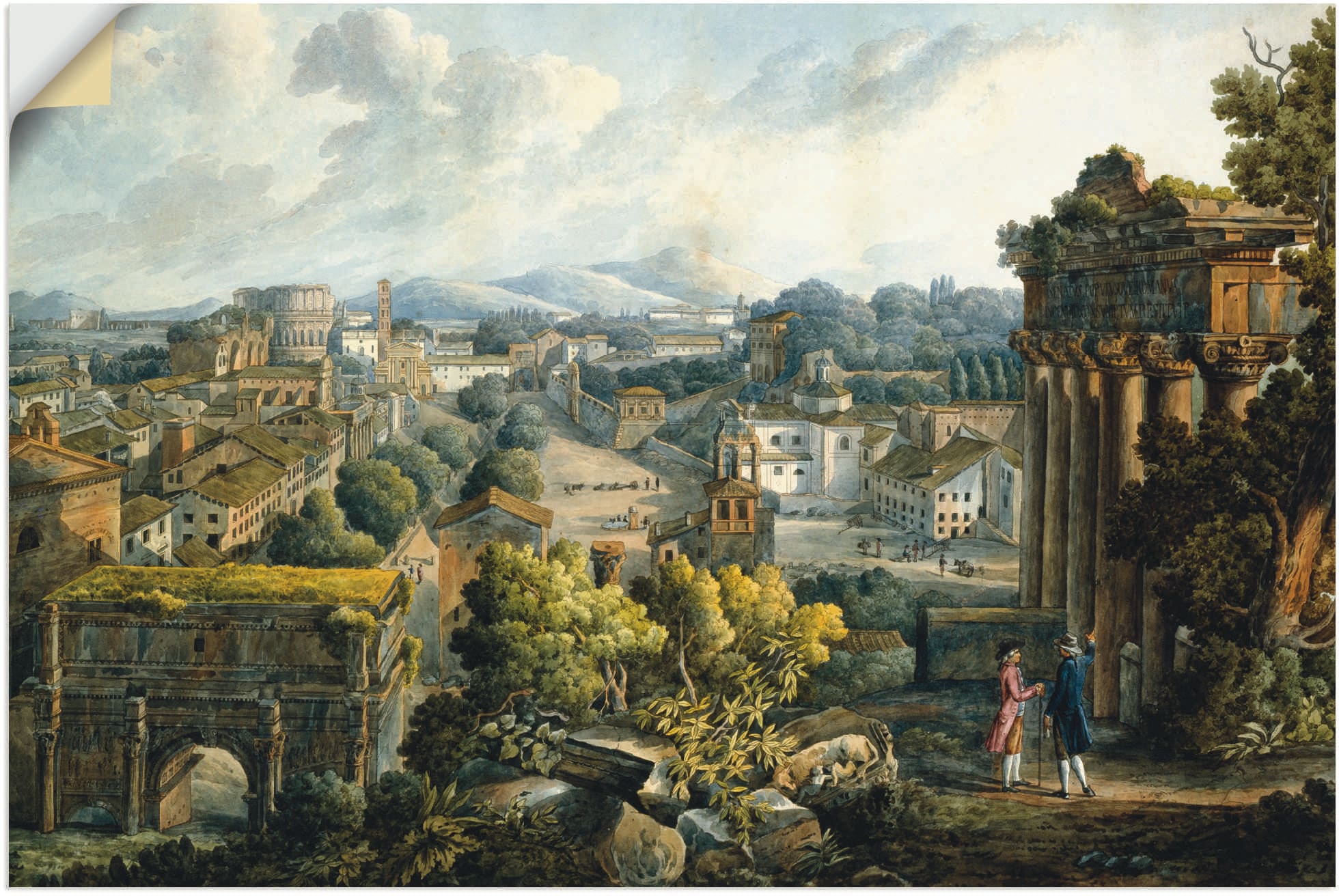 Artland Wandbild »Blick auf das Forum Romanum«, Gebäude, (1 St.), als Alubild, Leinwandbild, Wandaufkleber oder Poster in versch. Größen