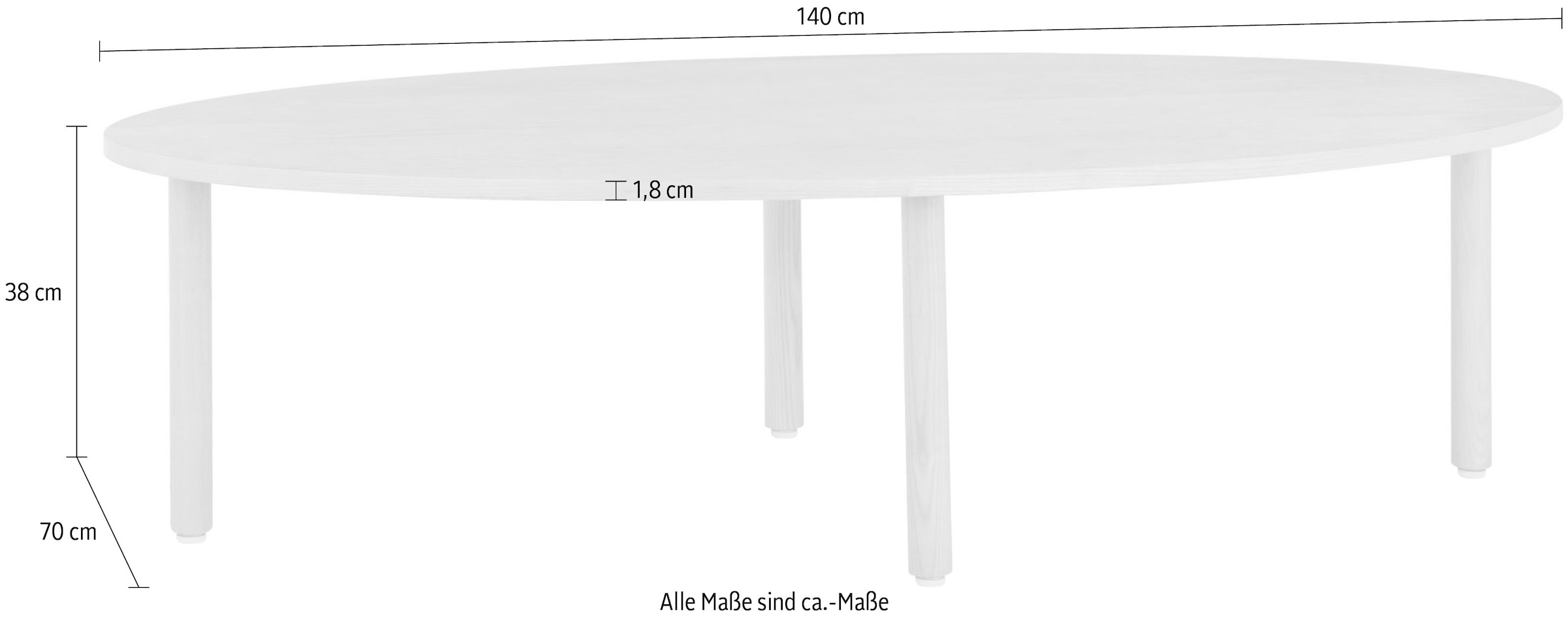 Guido Maria Kretschmer Home&Living Couchtisch »Annelise«, max. Breite 140cm