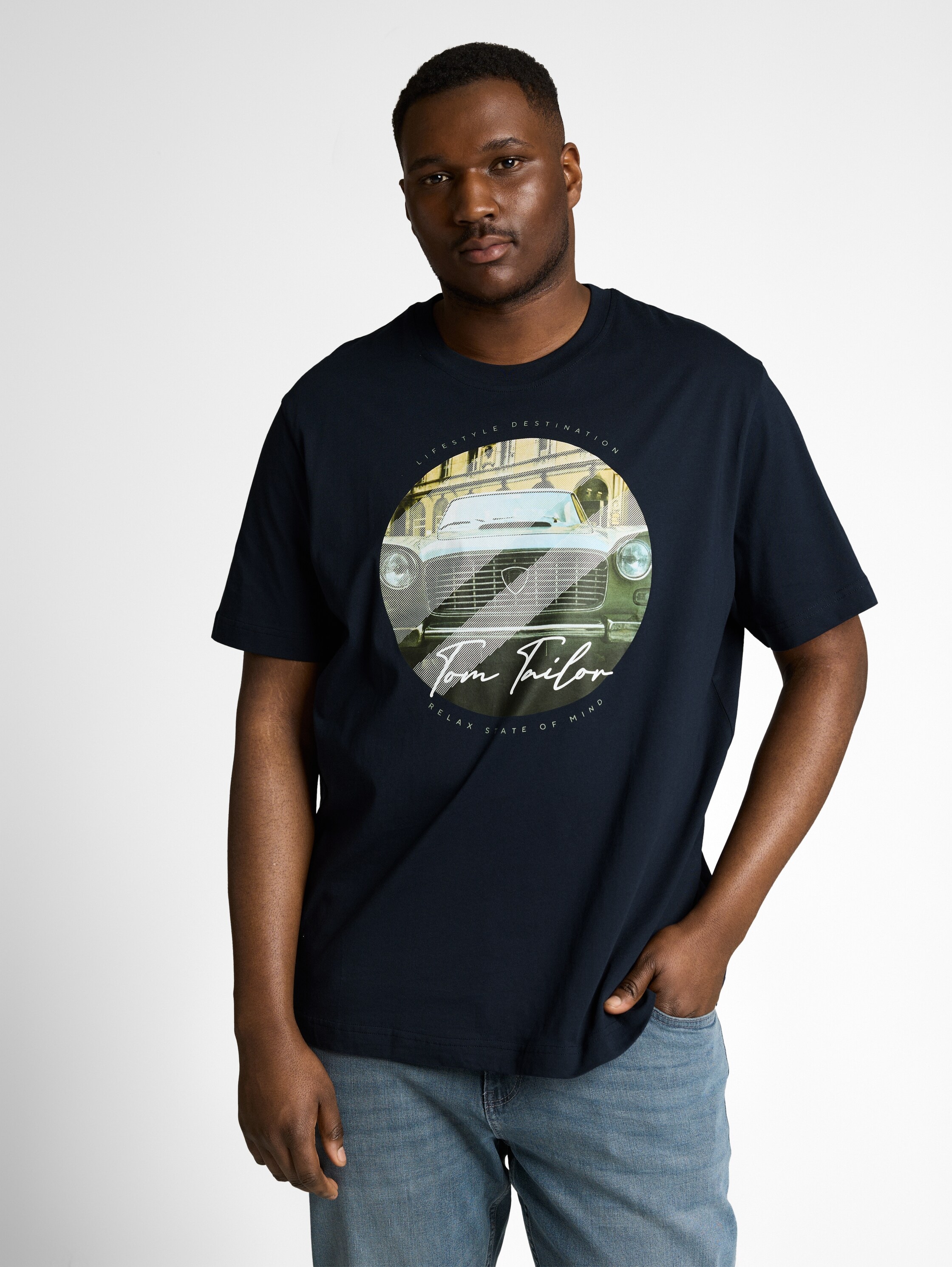 TOM TAILOR PLUS Kurzarmshirt mit Frontprint - Große Ggrößen günstig online kaufen