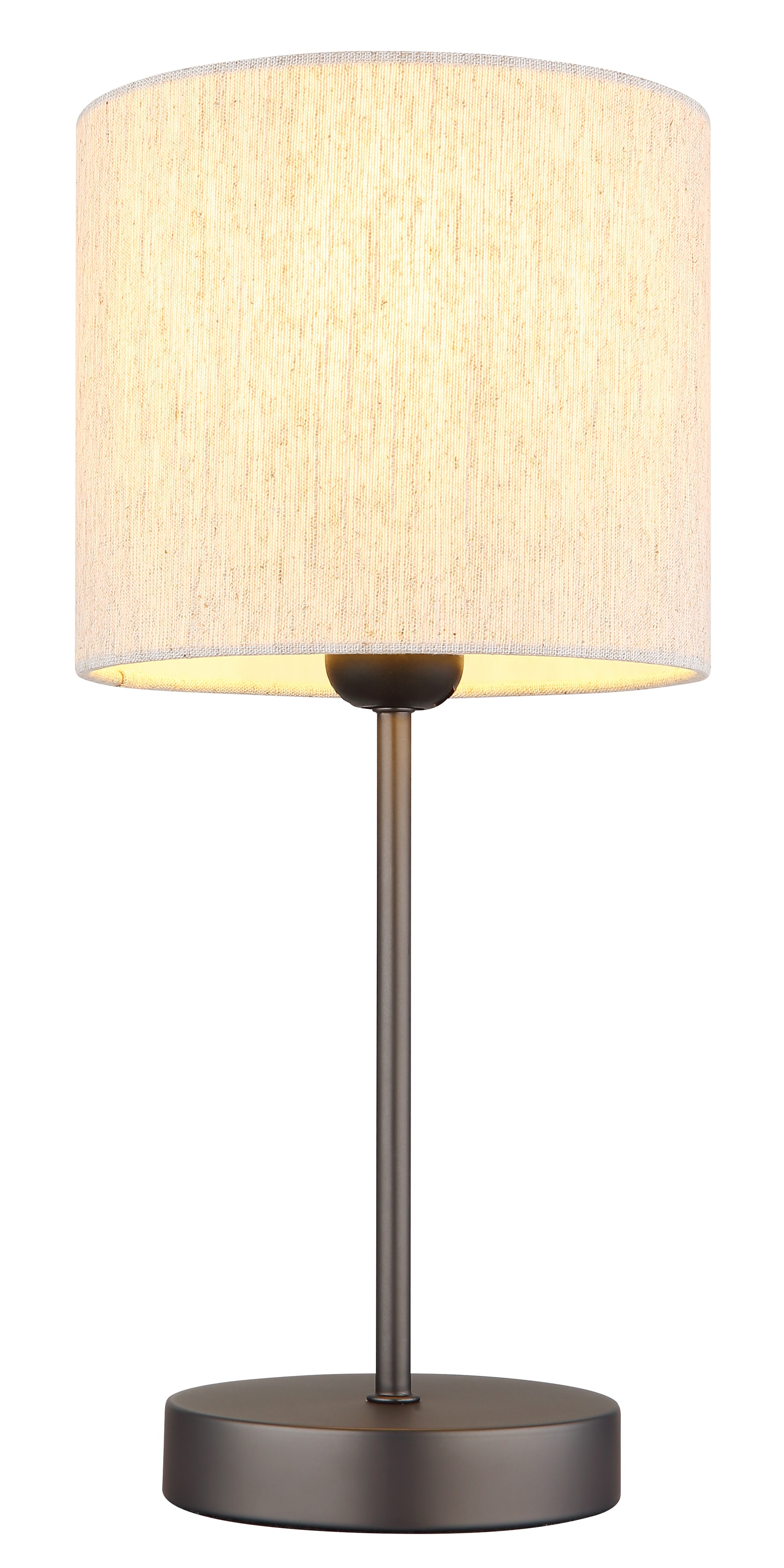 NOWA Tischleuchte »THEA« E27 1 Stk. Tischlampe,schwarz,Leinen,Schlafzimmer,rund,Flur,creme,Wohnraum