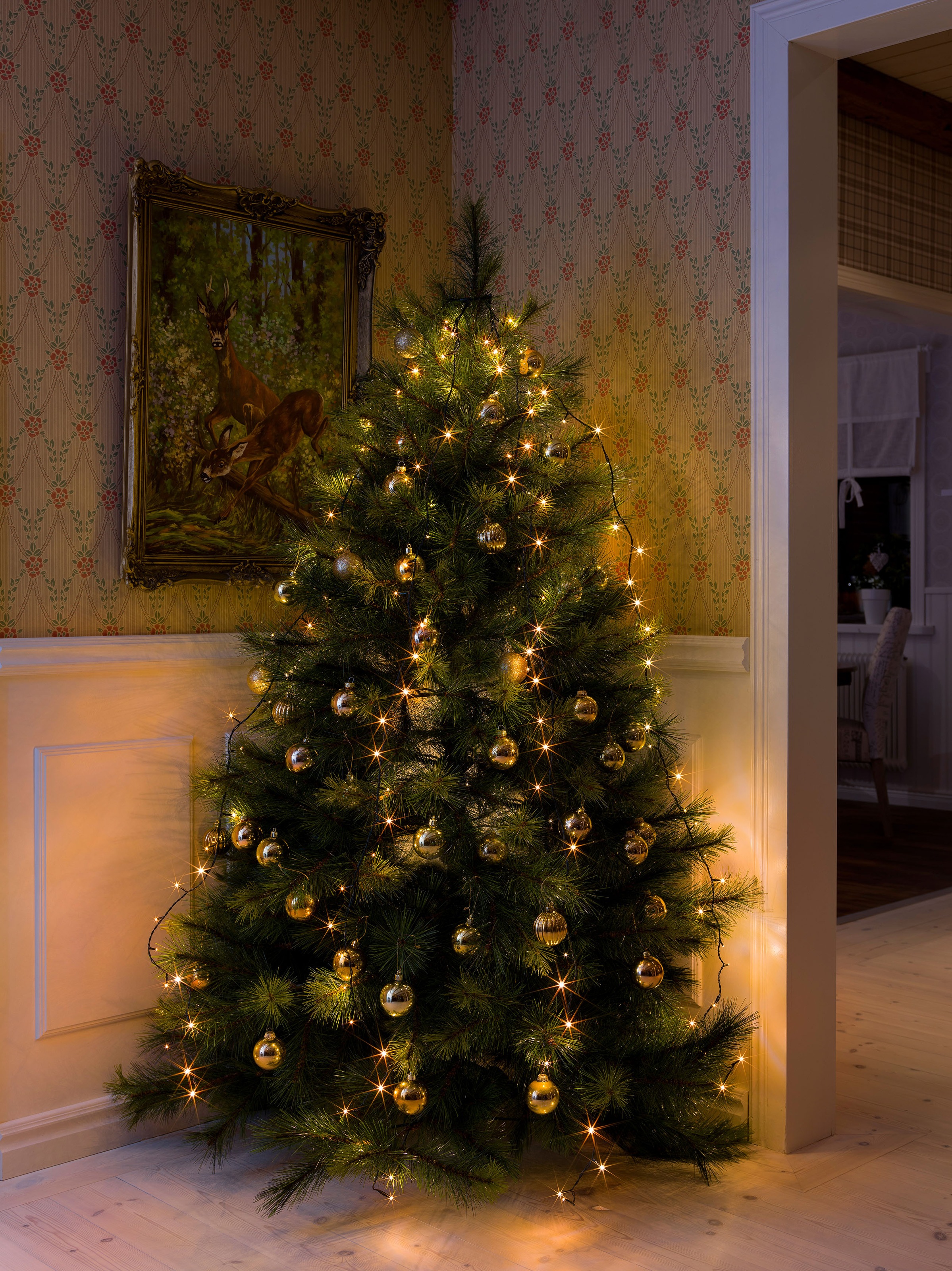 KONSTSMIDE LED-Baummantel »Weihnachtsdeko, Christbaumschmuck«, 200 St.- flammig, LED Lichterkette mit Ring, 5 Stränge à 40 Dioden, vormontiert | Im  Sale