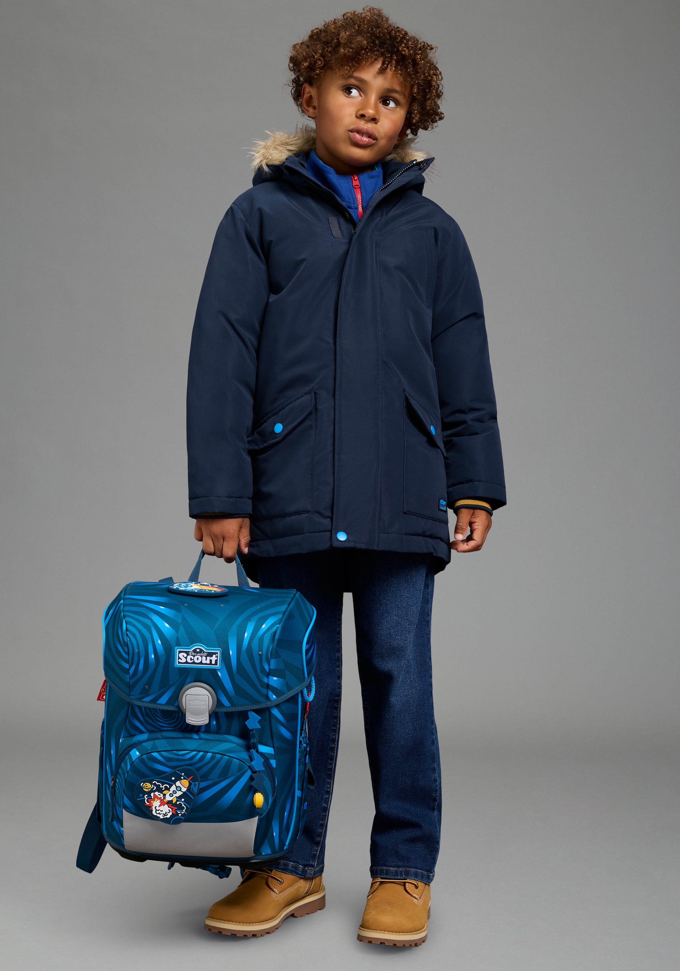 Scout Outdoorjacke »Parka mit Fellkragen - SCOUT« mit Kapuze Warmer Parka mit abnehmbaren Kapuzendetails, mit Fleecefütterung