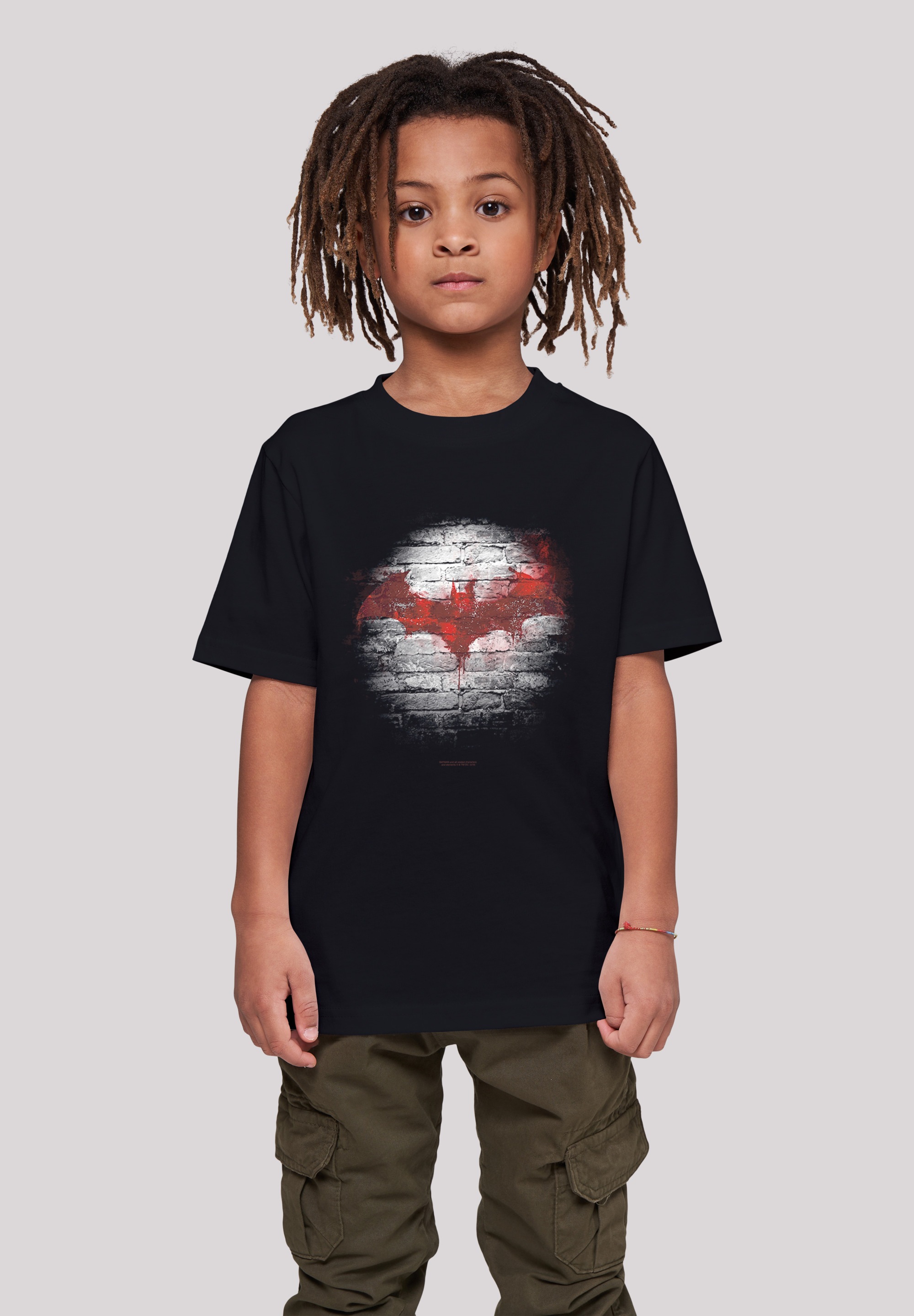 F4NT4STIC Kurzarmshirt »F4NT4STIC Kinder Batman Logo Wall with Kids Basic Tee«, (1 tlg.)