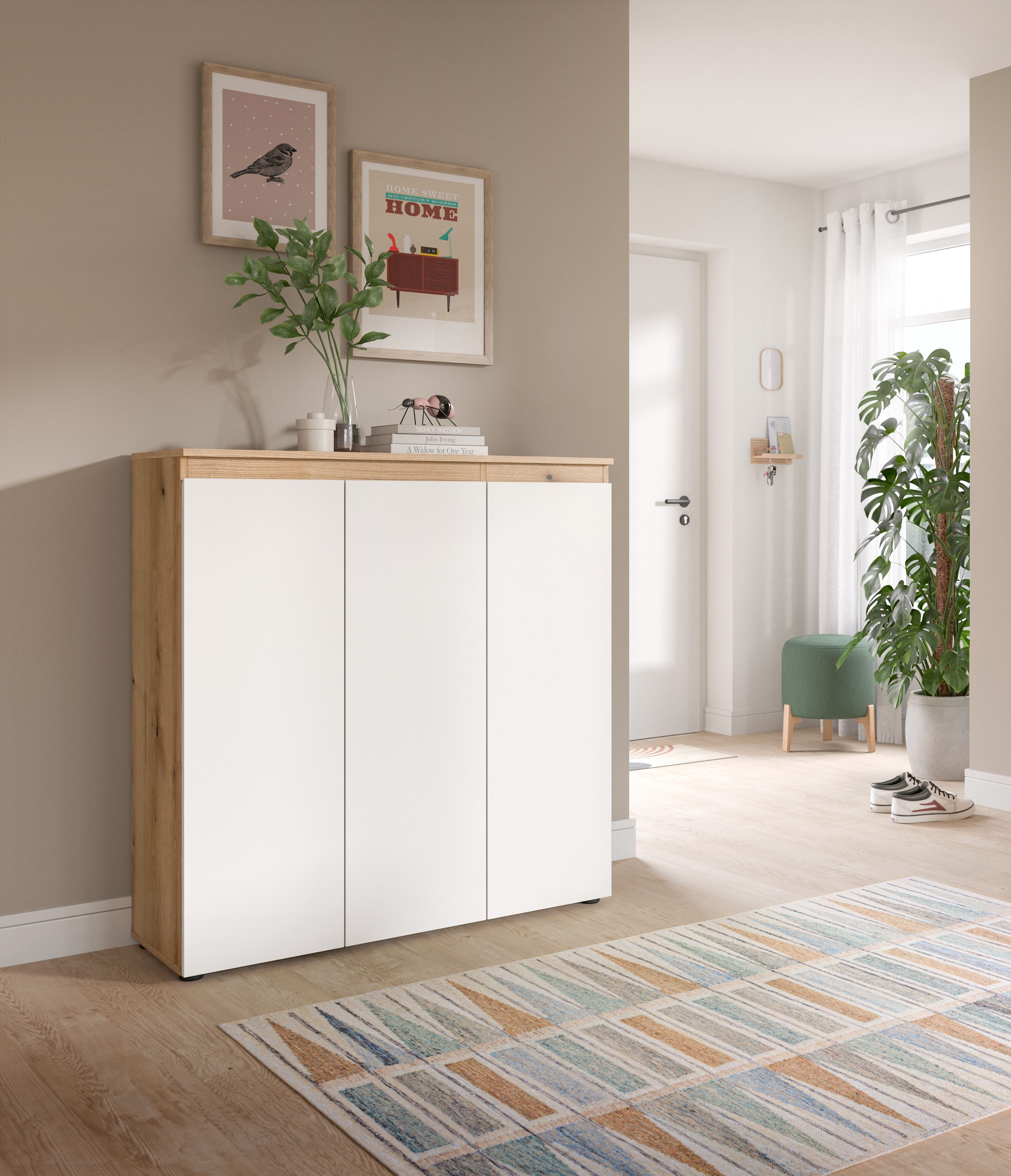 Home affaire Mehrzweckschrank »CIPELA, 105x111 cm, viel Stauraum, variable Einlegeböden, universal« in vielen verschiedenen Trendfarben verfügbar, 1 Stk. tlg. Schuhschrank, Kleiderschrank, Universalschrank, Aktenschrank, Schrank