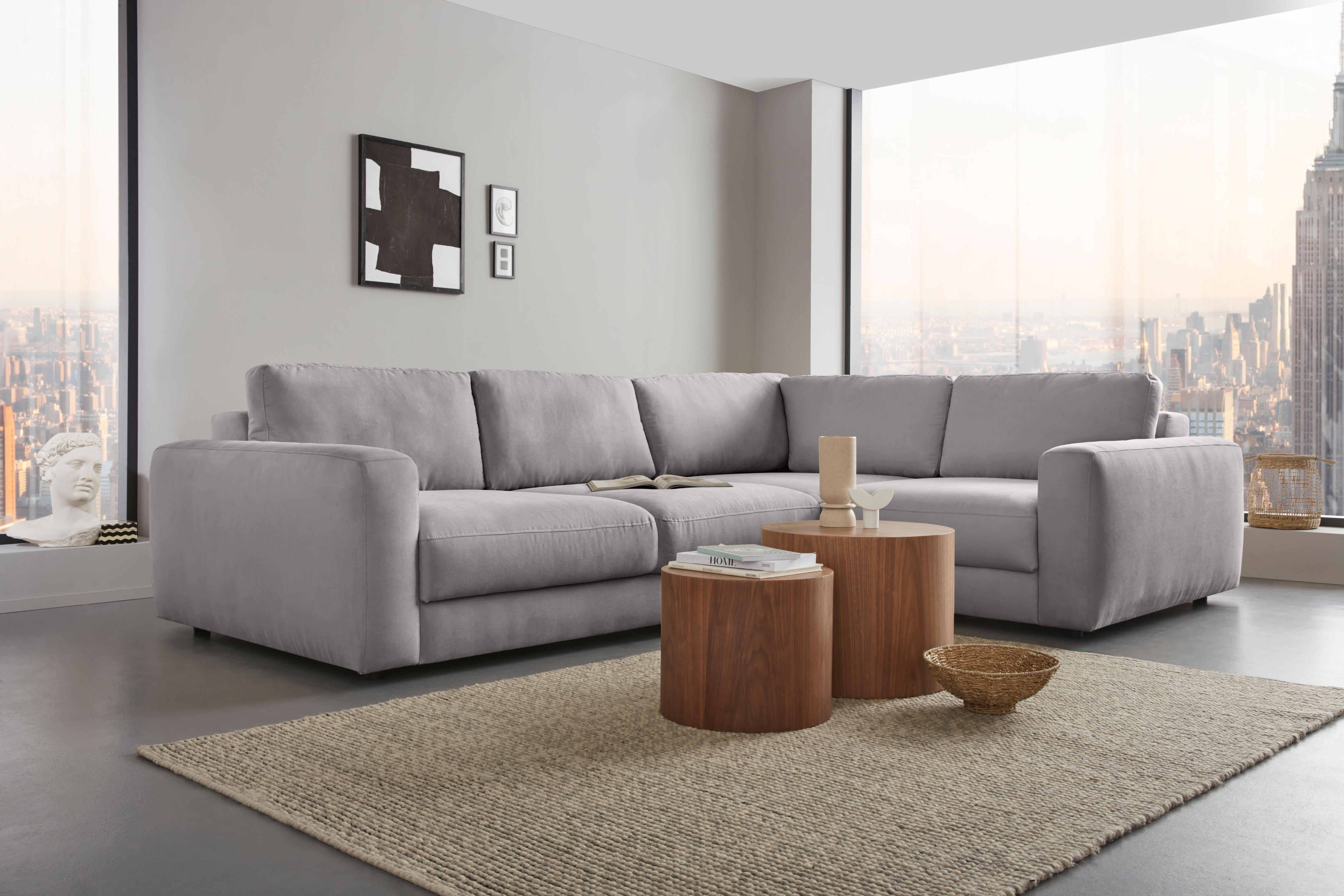 Home affaire Ecksofa "Bloomfield, Mega Polsterecke, Breite 289cm, viel Platz, L-Form" In verschiedenen Größen