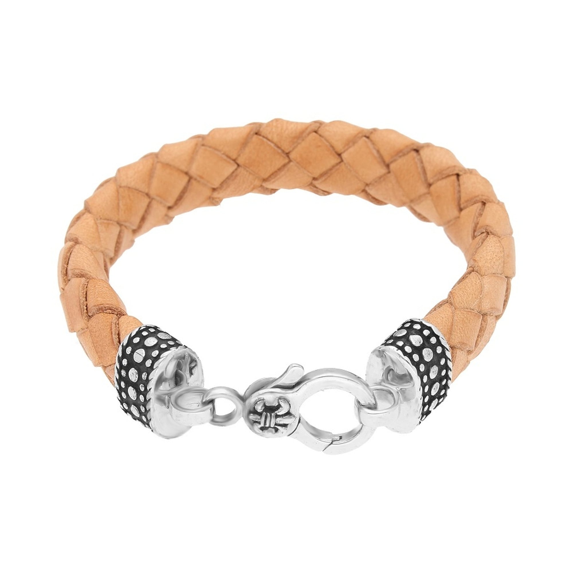 GIORGIO MARTELLO MILANO Armband »mit Ornament, teilweise oxydiert, Leder  naturfarben, Silber 925« | BAUR