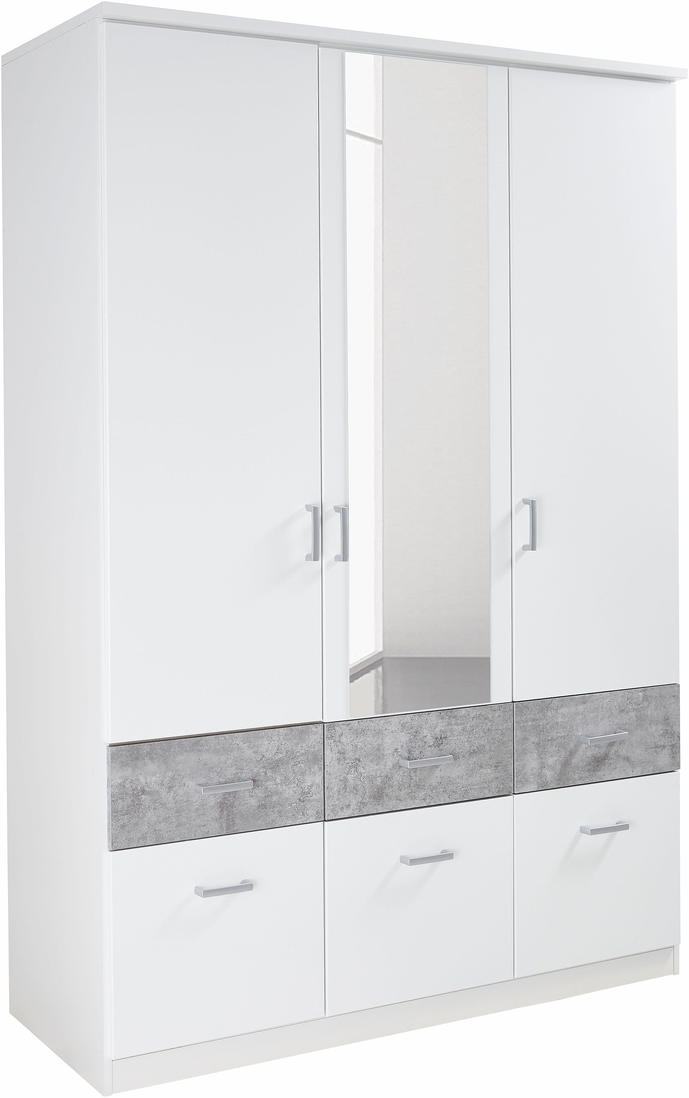 rauch Kleiderschrank "Kleiderschrank Schrank Garderobe deckenhoher Schrank BREMEN" optional mit Spiegel, Breiten: 91/136/181 cm, Höhe: 199 cm, in vielen Farbvariationen, inkl. Kranzblende MADE IN GERMANY