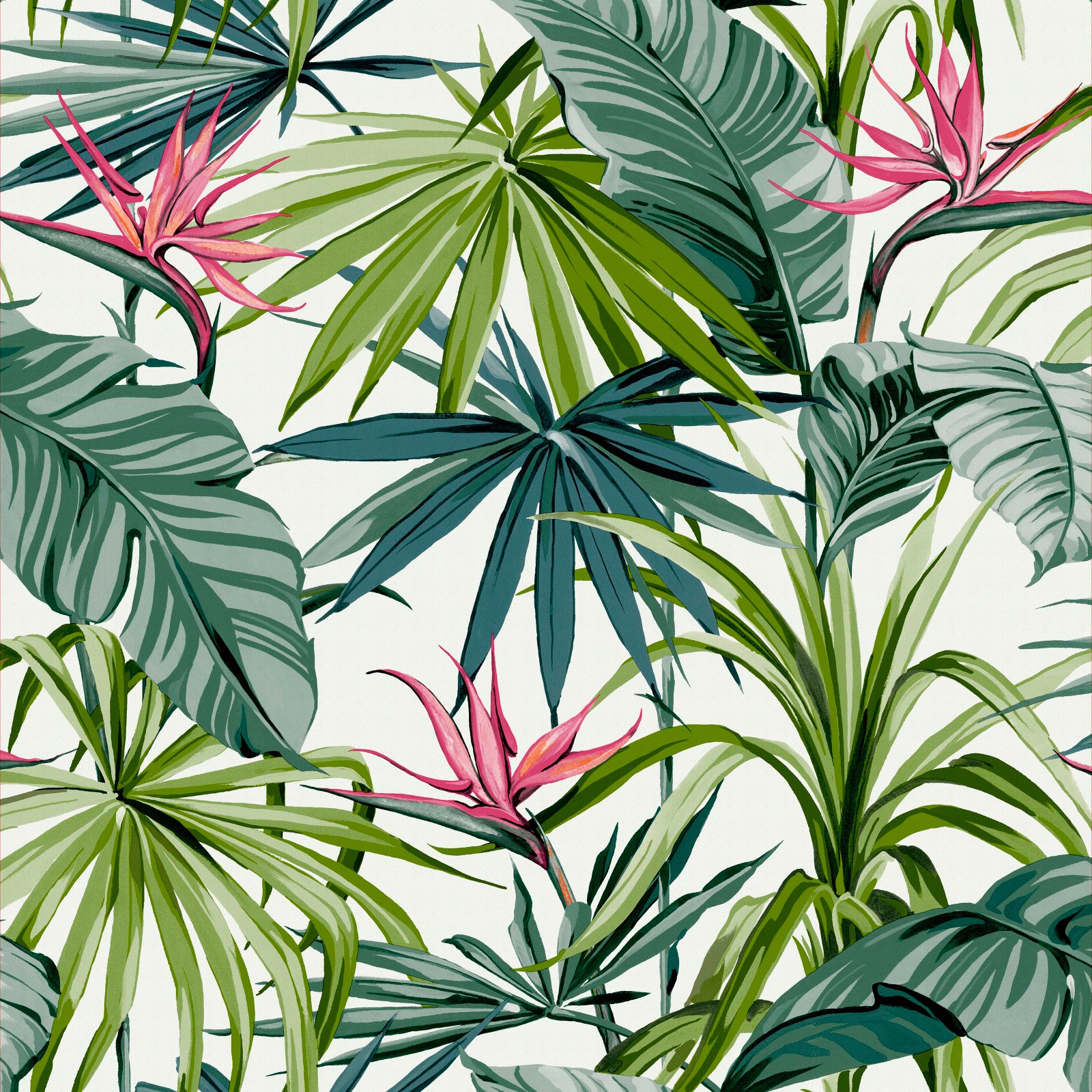 WOW Vliestapete "Paradiesvogel Blume" geprägt FSC zertifiziert, mit lebhaftem Druck, 10 Meter Länge