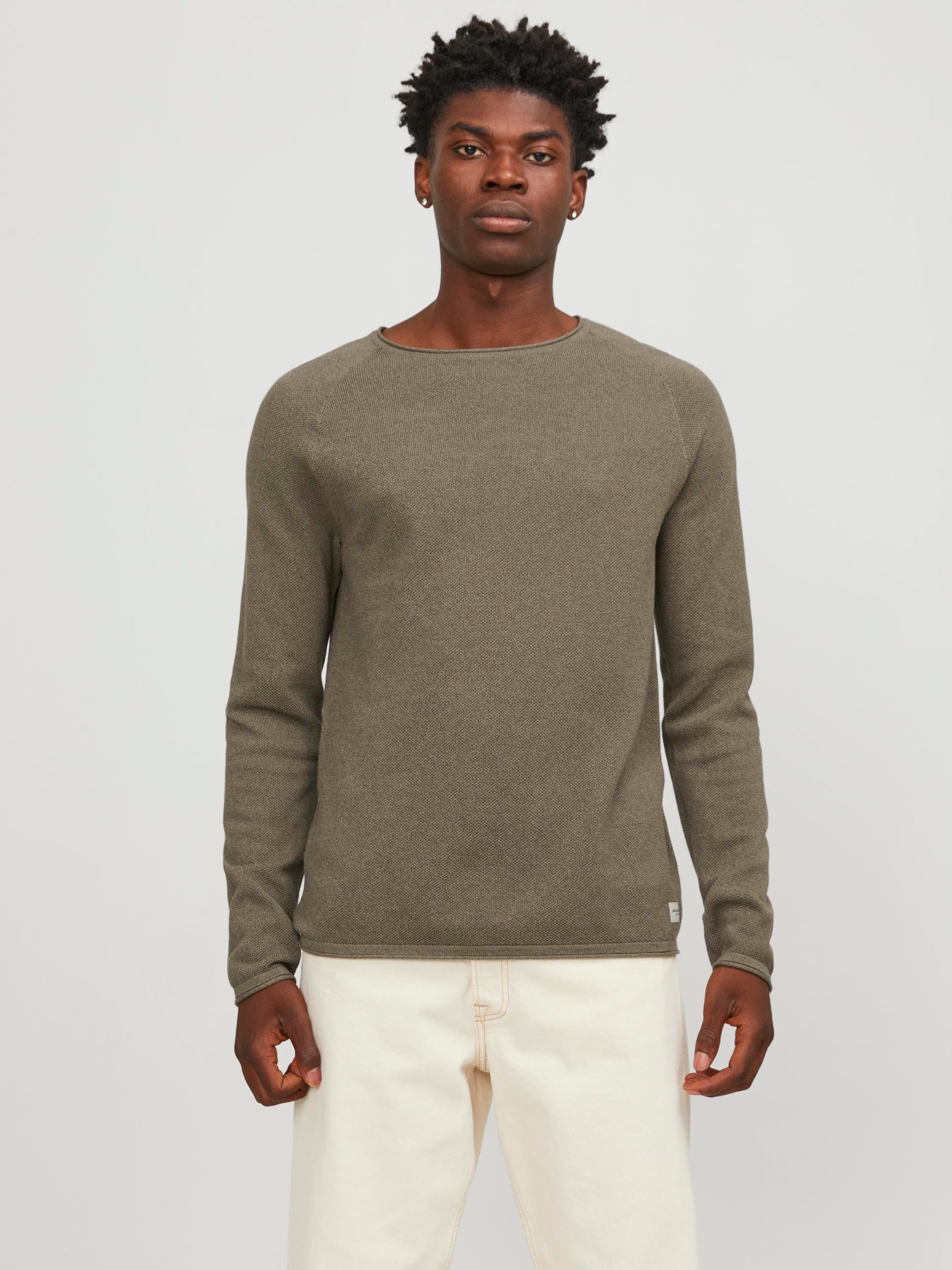 Jack & Jones Rundhalspullover "JJEHILL KNIT CREW NECK NOOS", aus Strukturstrick